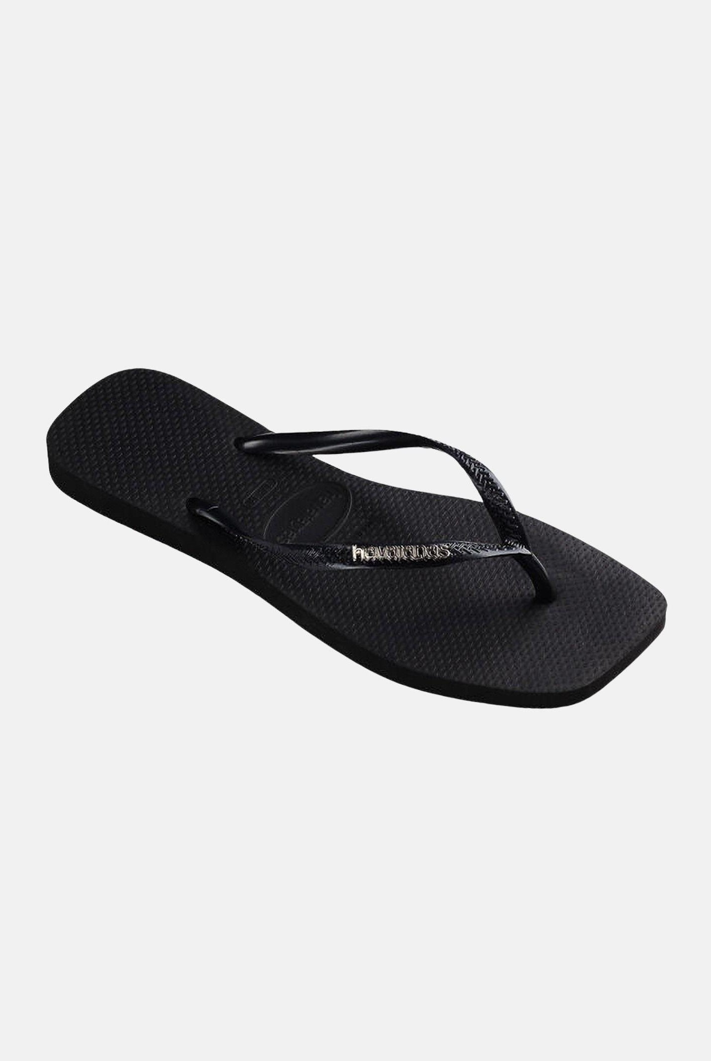 HAVAIANAS Infradito Square Logo Metallic neri da donna 4148257 2976 HAVAIANAS