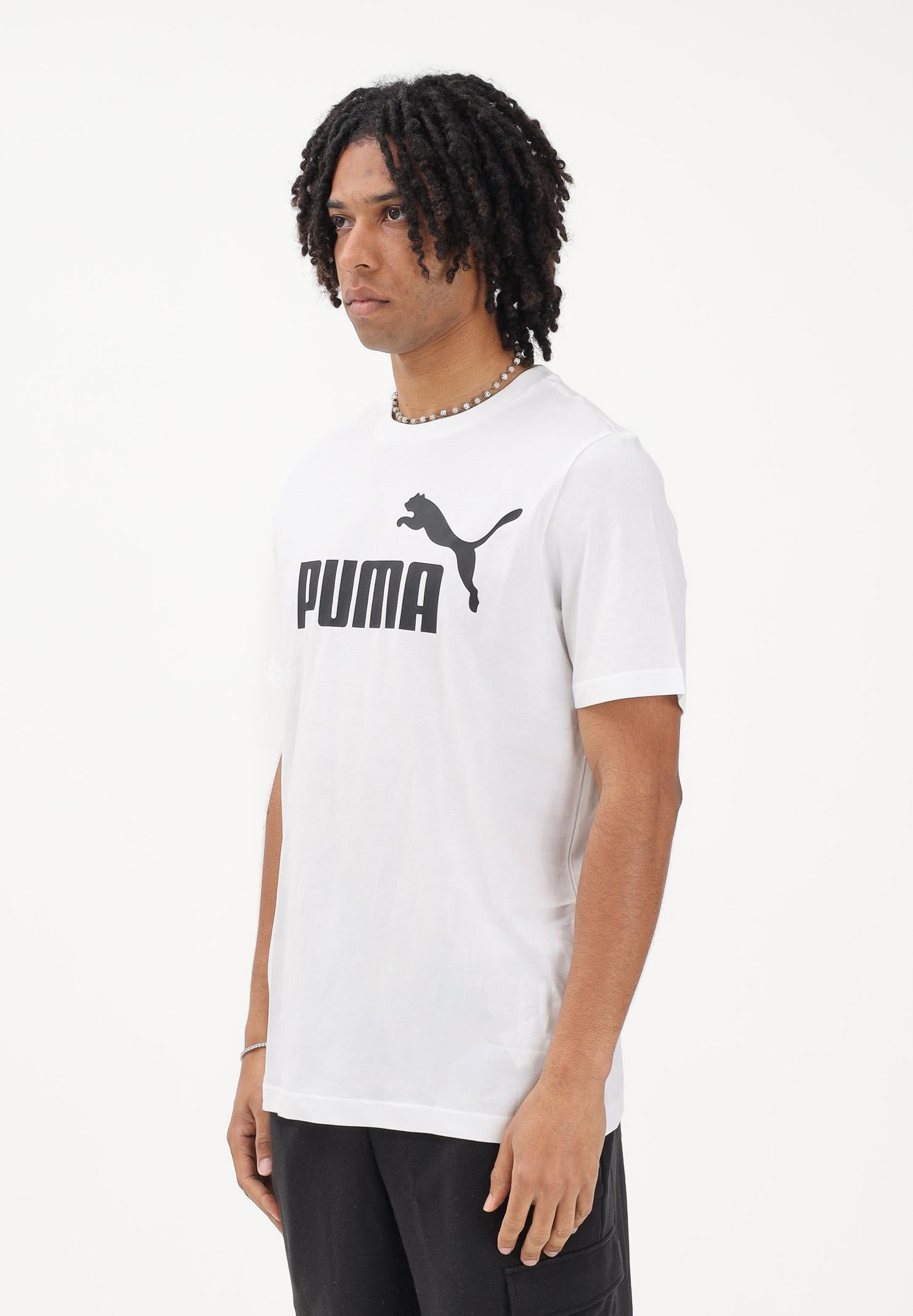 PUMA T-shirt a manica corta Essentials N. 1 bianca da uomo 682532 02 PUMA