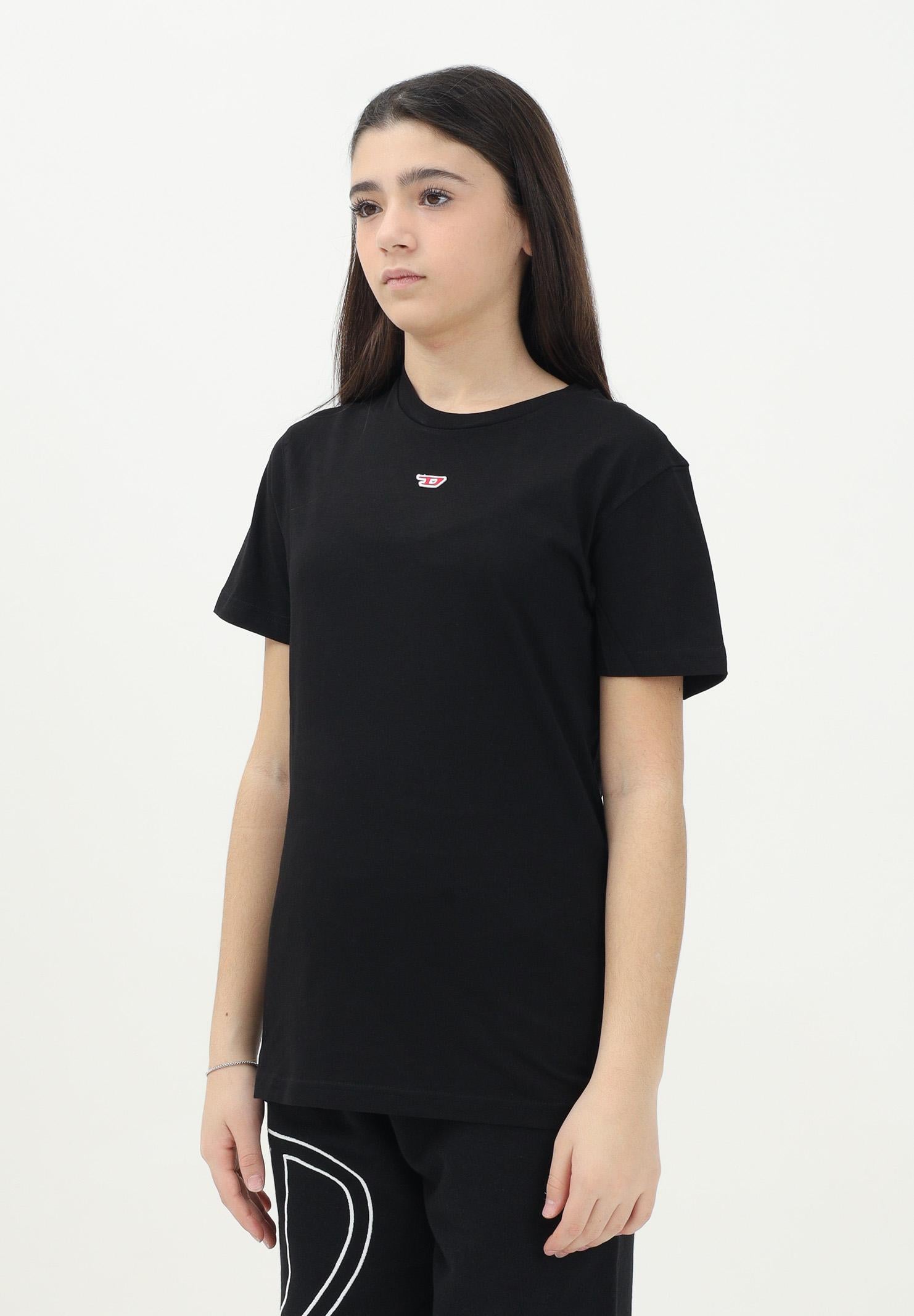 DIESEL T-shirt a manica corta Tdiegord nera per donna, ragazzi e bambini J022370GRAI K900 DIESEL