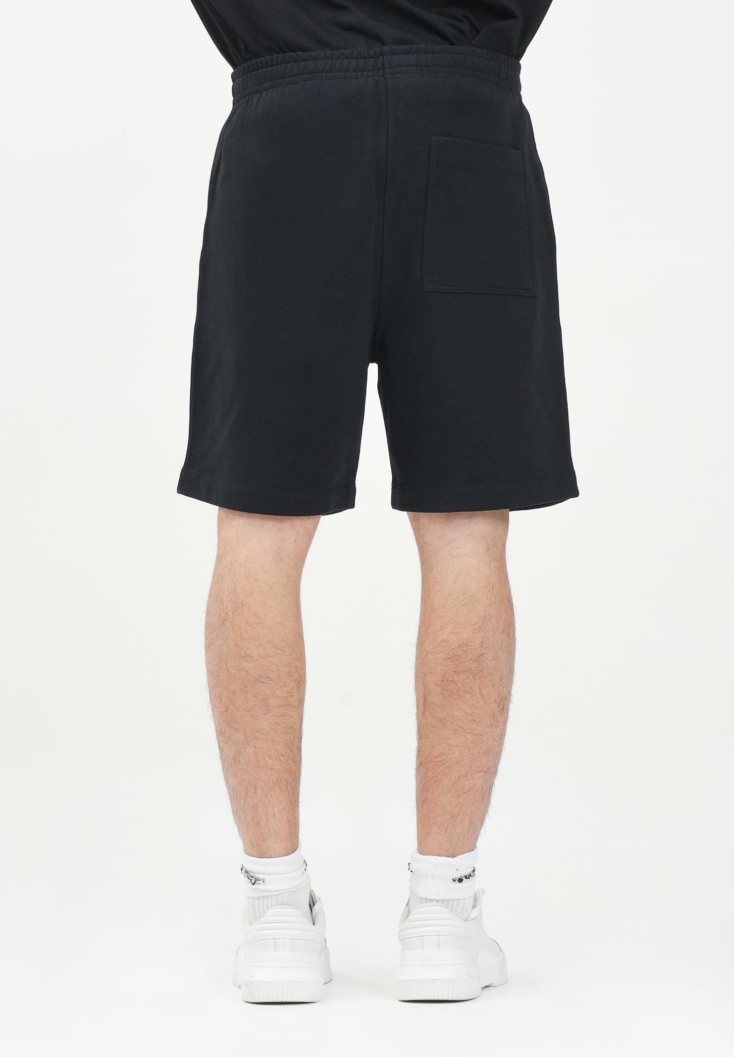 BARROW Shorts sportivo nero per uomo e donna con stampa logo S5BWUABE064 110 BARROW