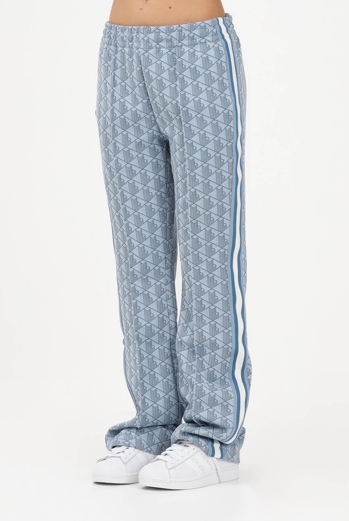 LACOSTE Pantalone sportivo azzurro da donna con motivo monogram XF9313 1QI LACOSTE