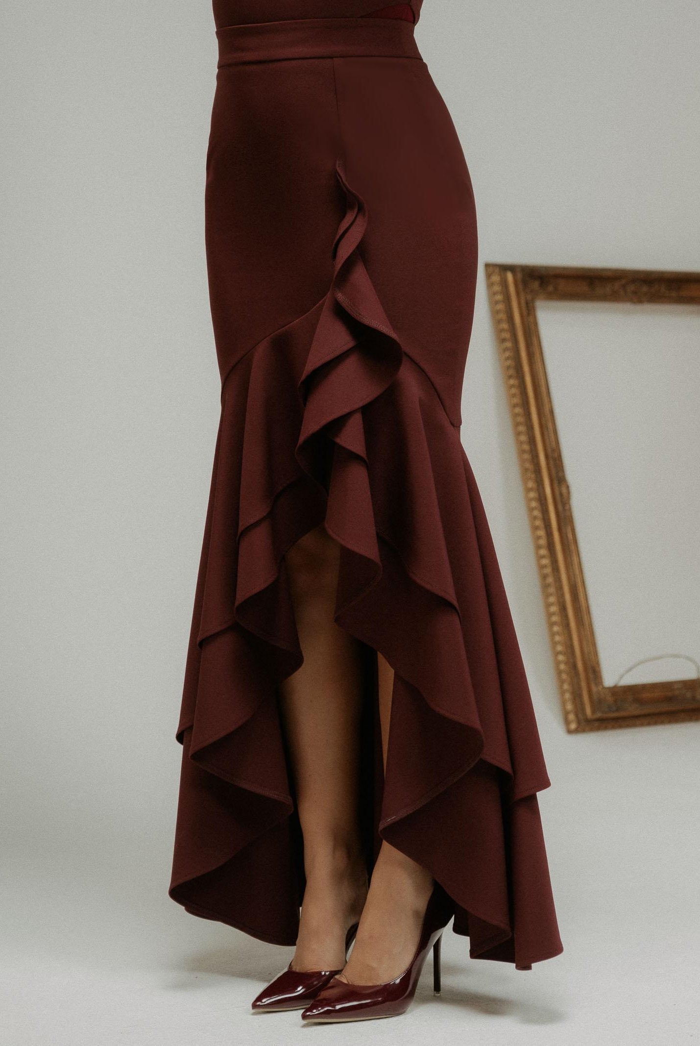 SANTAS Gonna lunga ÉLAN bordeaux da donna PV2606 PR SANTAS