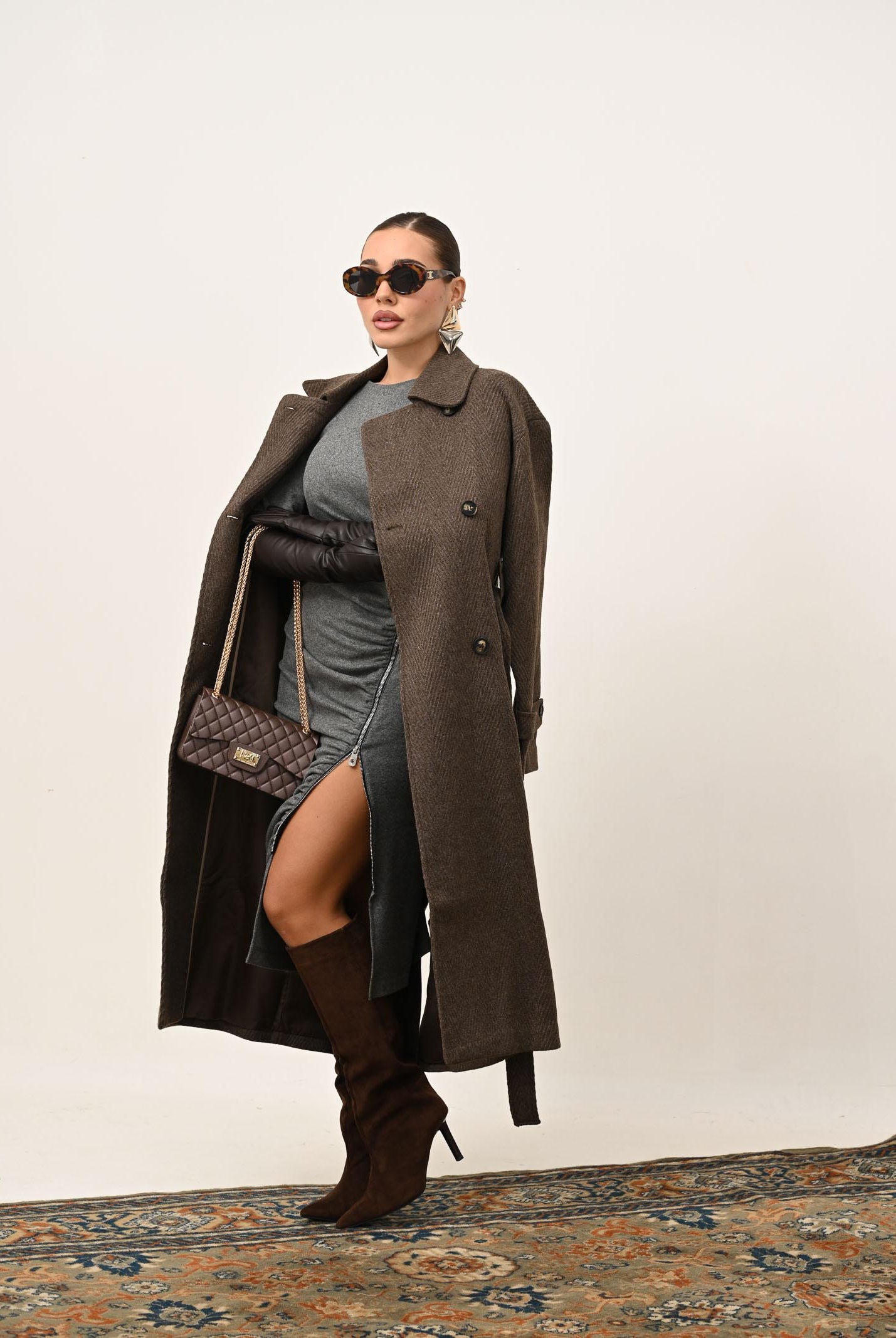 PINKO Abito midi grigio da donna 106126A2ZU I76 PINKO