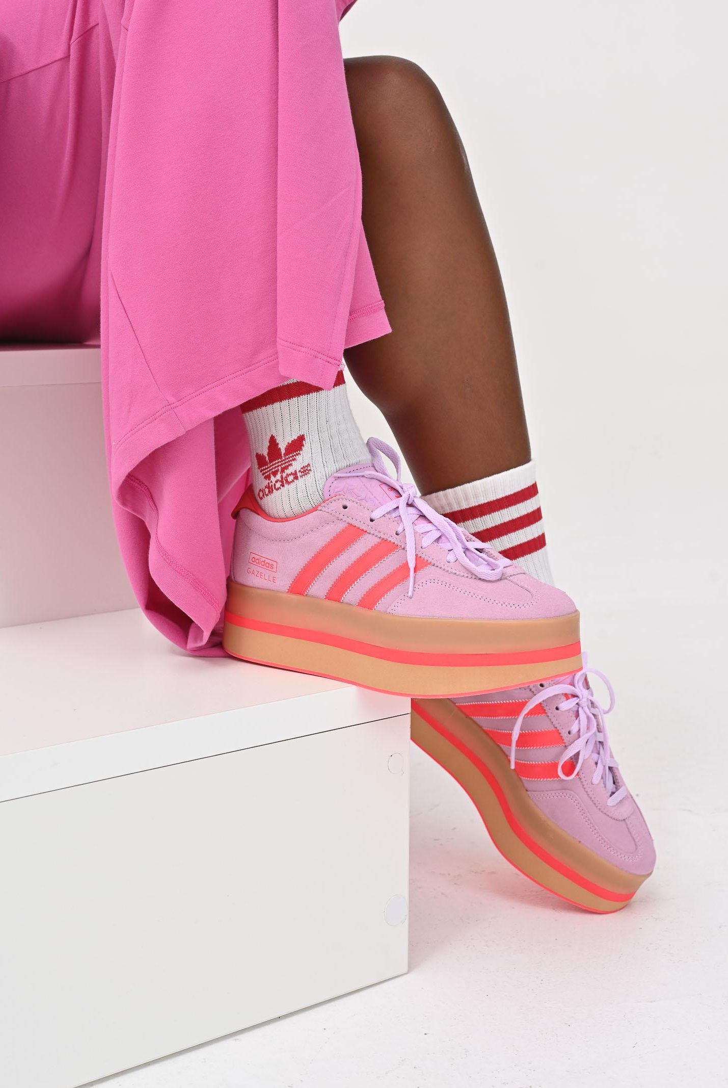 ADIDAS ORIGINALS Sneakers GAZELLE STACK rosa da donna JS3925 . ADIDAS ORIGINALS