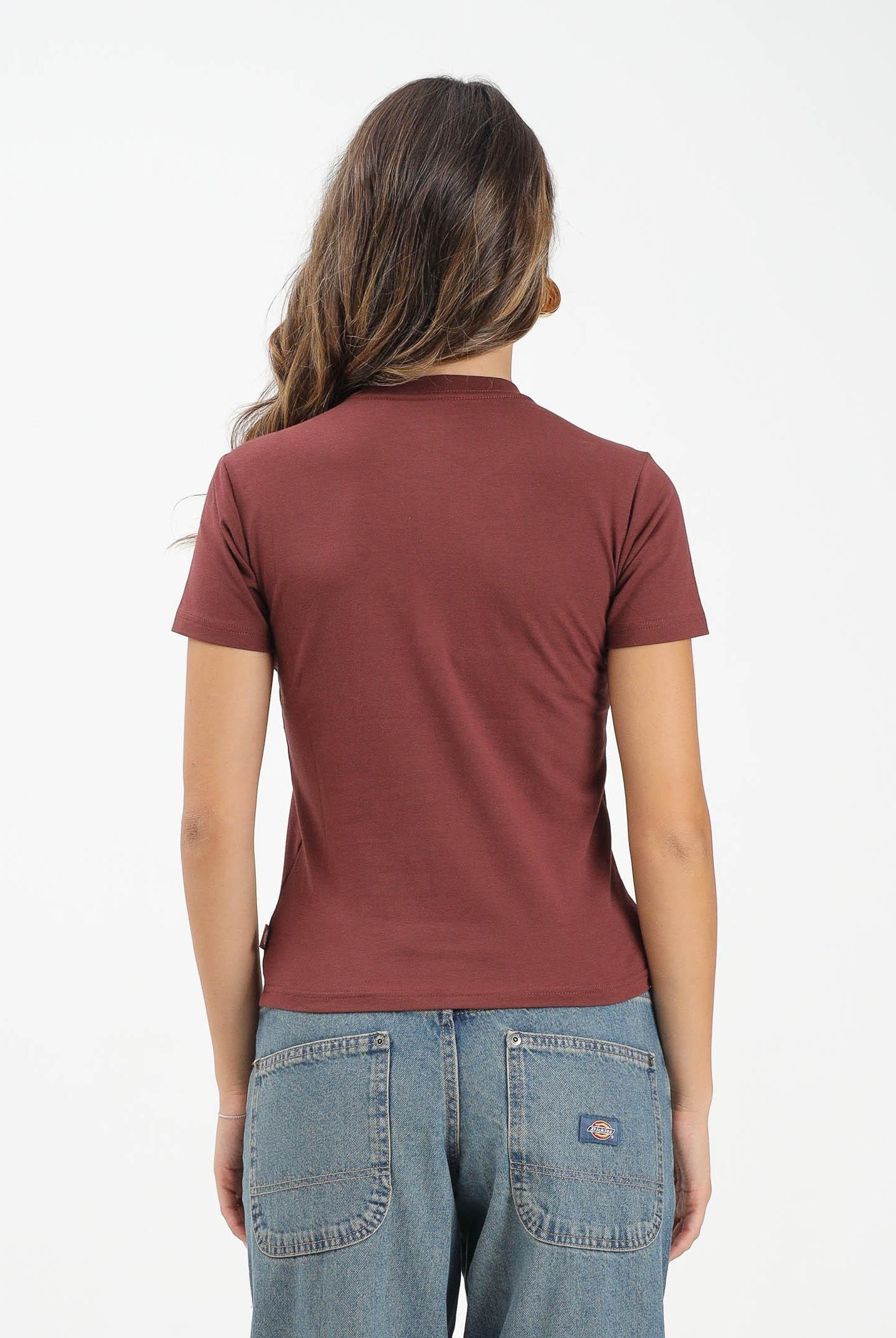 DICKIES T-shirt a manica corta Maple Valley bordeaux da donna DK0A4ZAOL161 DIckies