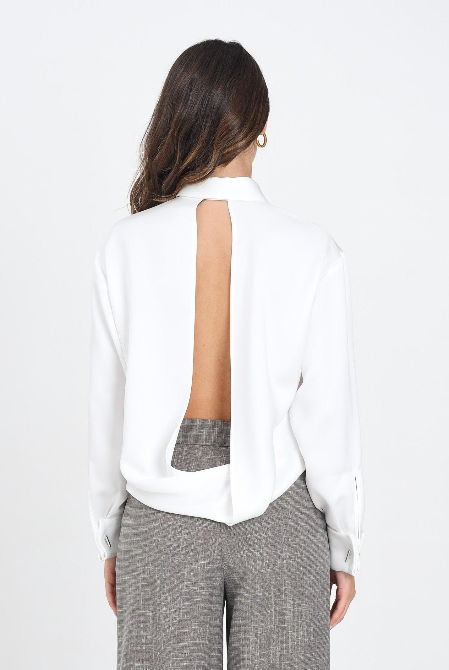 SIMONA CORSELLINI Camicia a manica lunga bianca da donna con fiocco A25CECA10201-C00162 V0300 SIMONA CORSELLINI