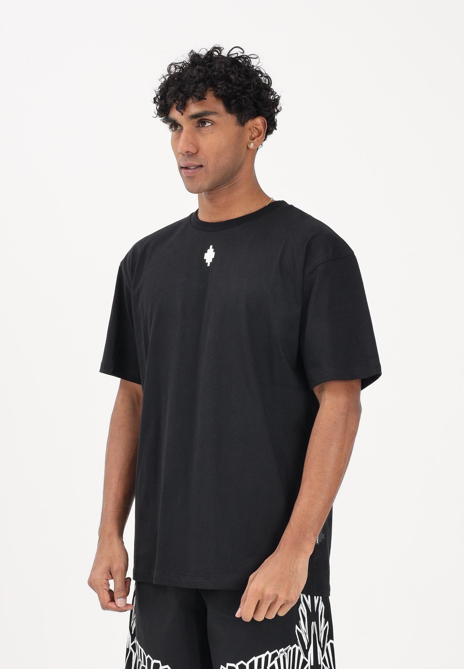 MARCELO BURLON COUNTY OF MILAN T-shirt a manica corta nera da uomo con stampa logo S6CMMATH096 110 MARCELO BURLON COUNTY OF MILAN