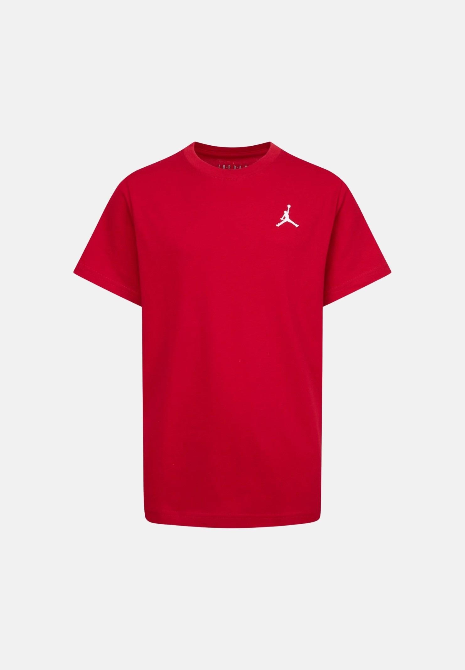 JORDAN T-shirt a manica corta rosse per bambino e bambina con ricamo Jumpman 95D266 R78 JORDAN