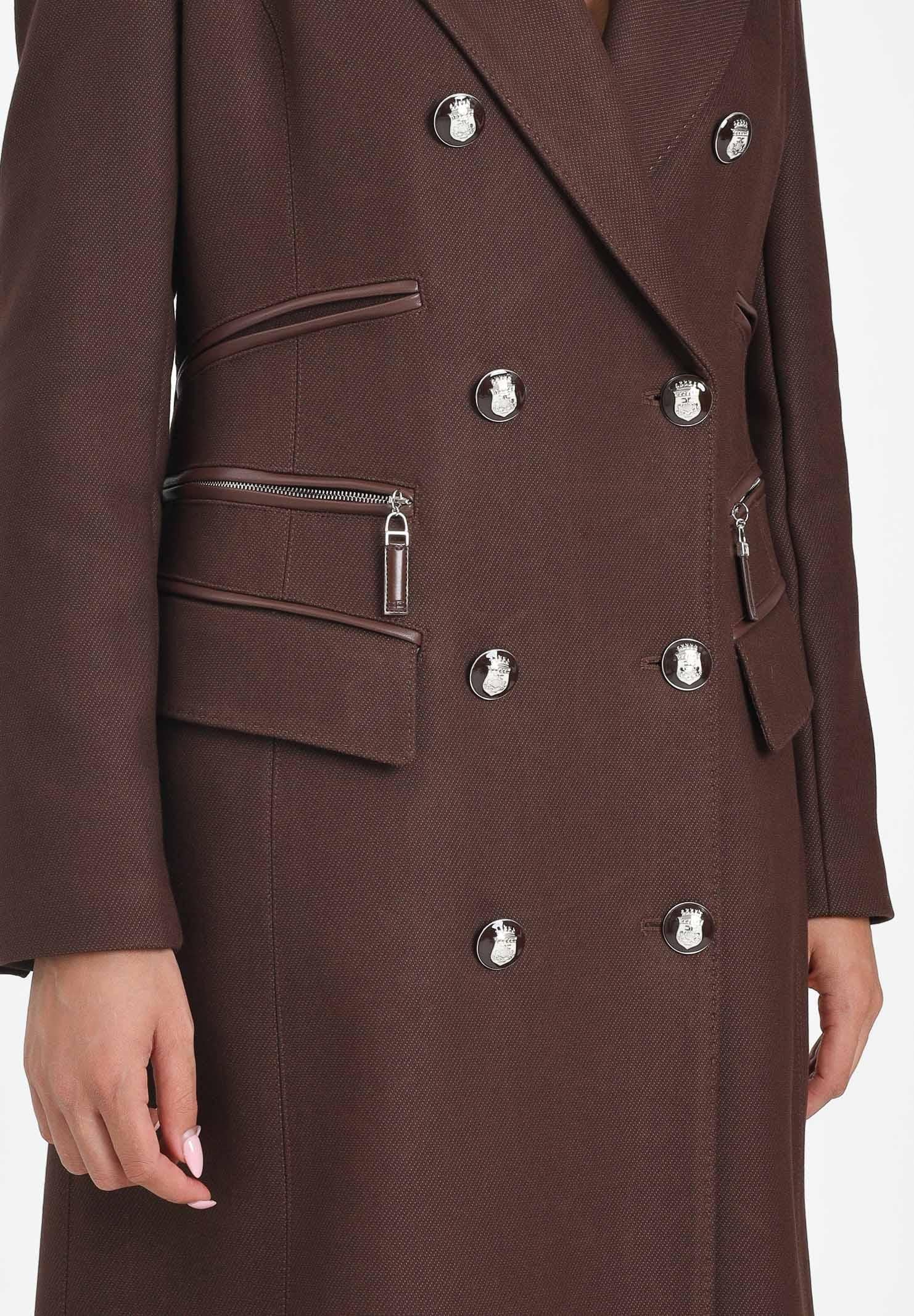 ELISABETTA FRANCHI Cappotto lungo marrone da donna CP01056E2 EA3 ELISABETTA FRANCHI