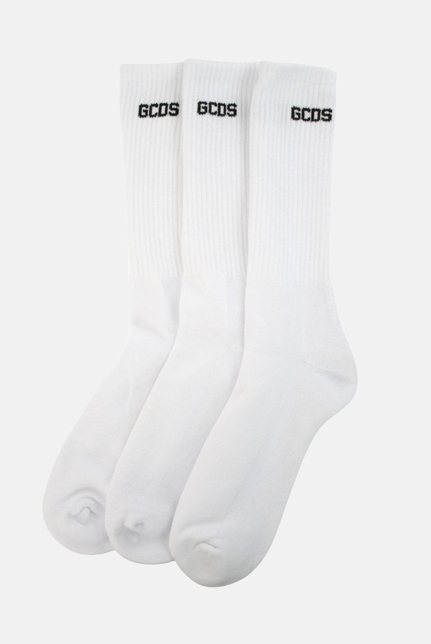 GCDS Calzini (3 paia) bianchi da uomo con ricamo logo A2EU3801UW2 10 GCDS