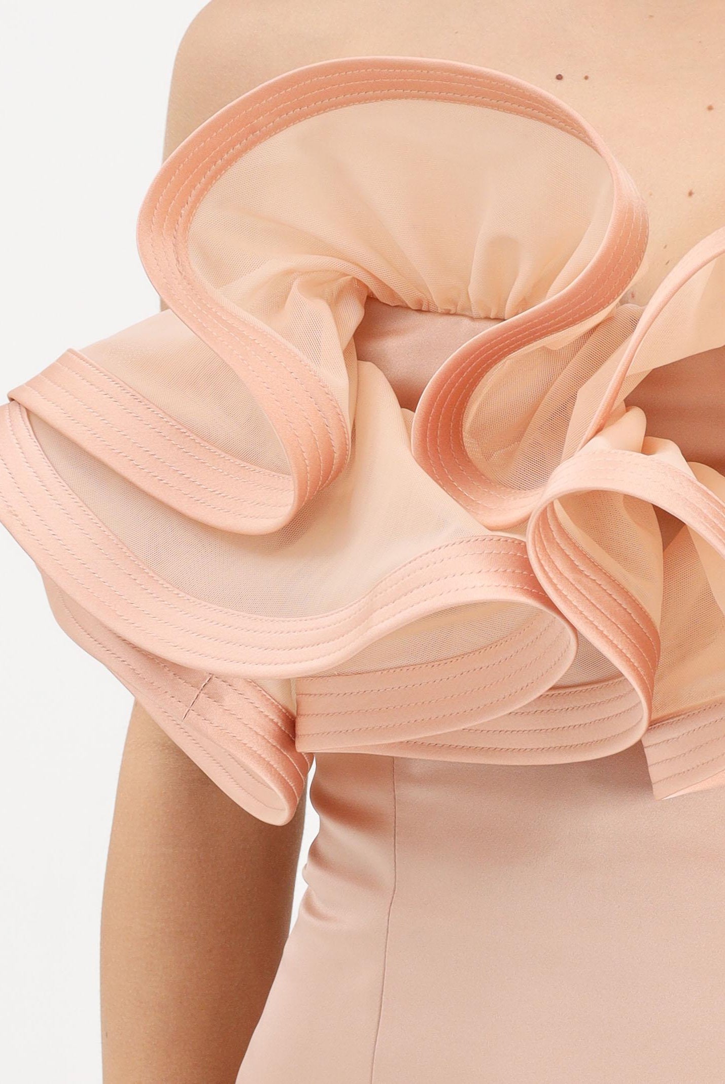 ELISABETTA FRANCHI Abito corto nude da donna con maxi ruche AB87962E2 EA1 ELISABETTA FRANCHI