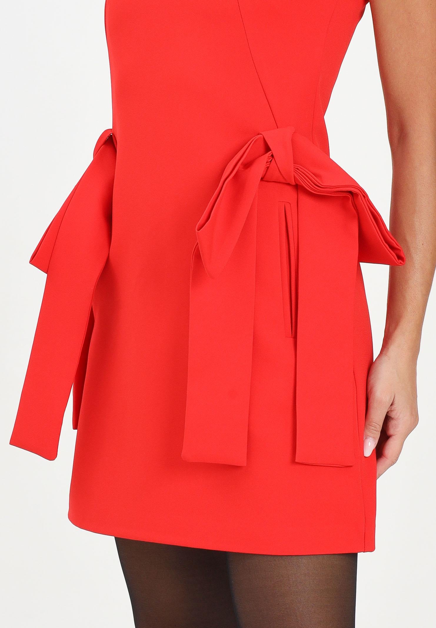 ODI ODI Abito corto Angi rosso da donna con maxi fiocchi ANGRI110W5 Z4 ODI ODI