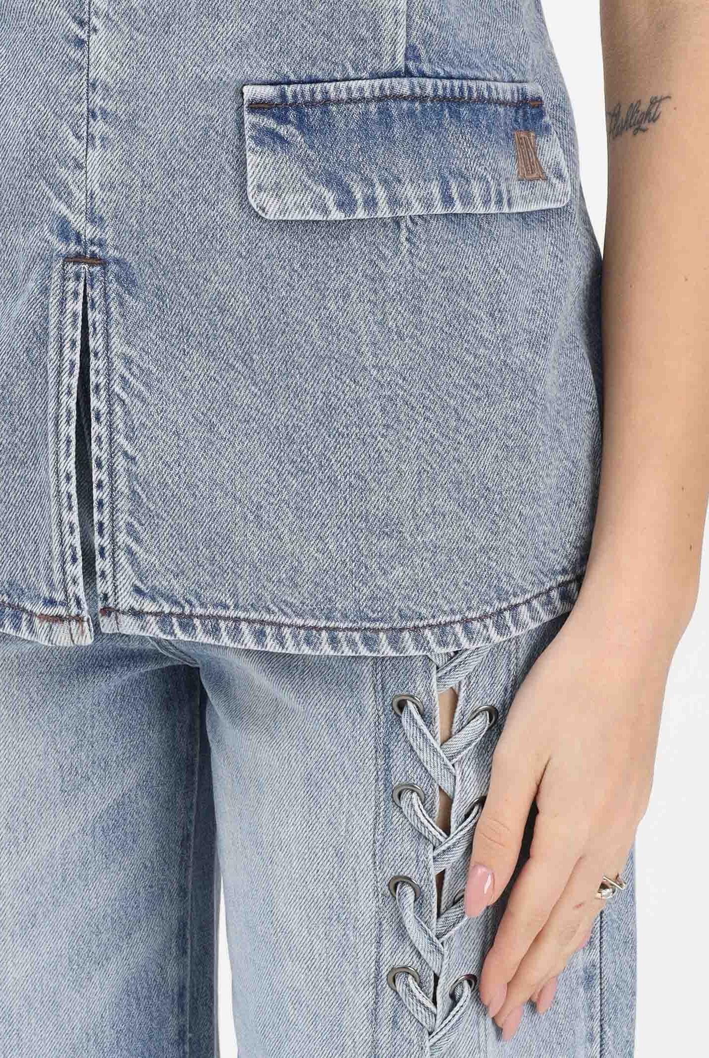 ARMANI EXCHANGE Top in denim chiaro da donna XW002844AF21338 MB001 ARMANI EXCHANGE