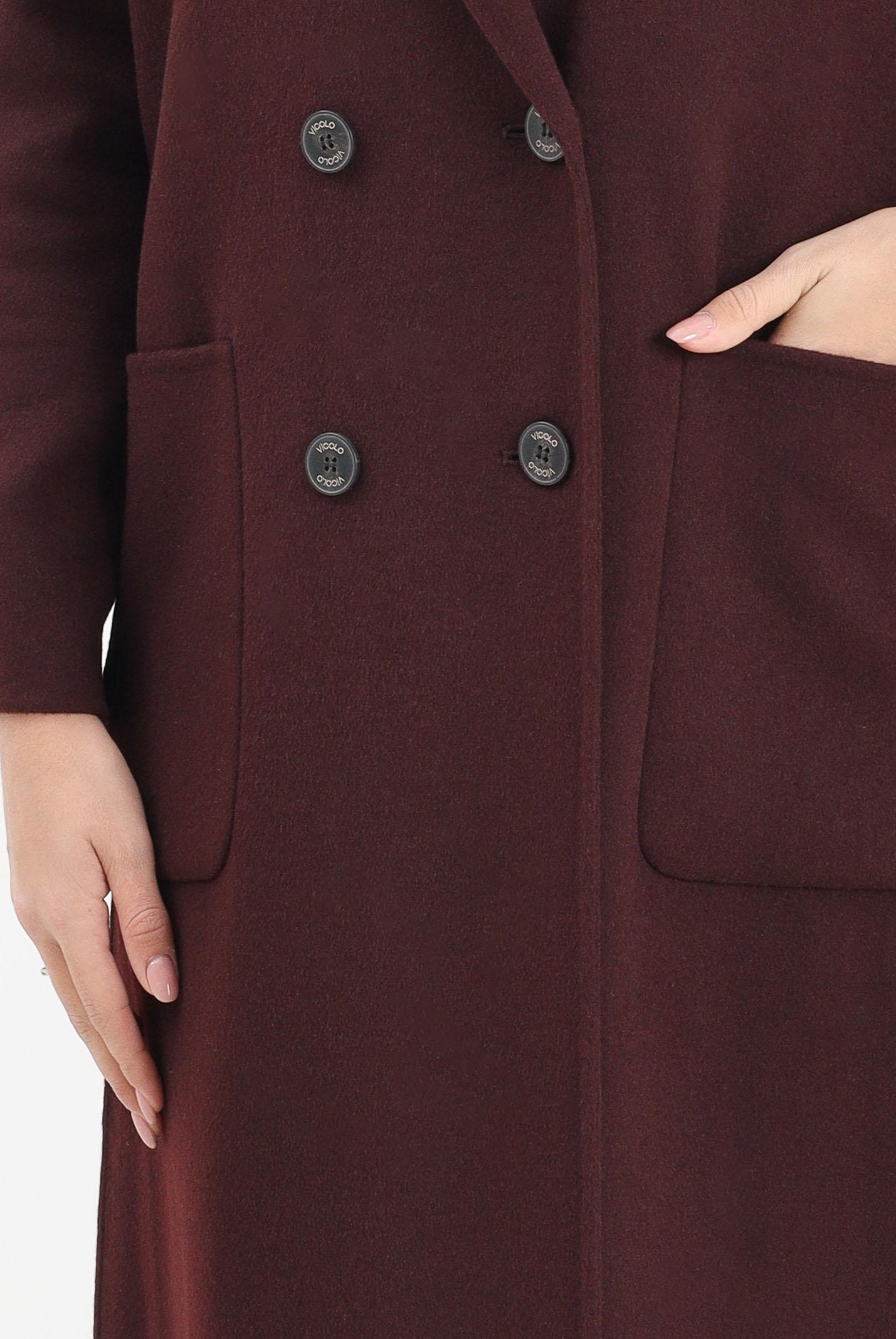 VICOLO Cappotto lungo bordeaux da donna TF0001 FU39 VICOLO