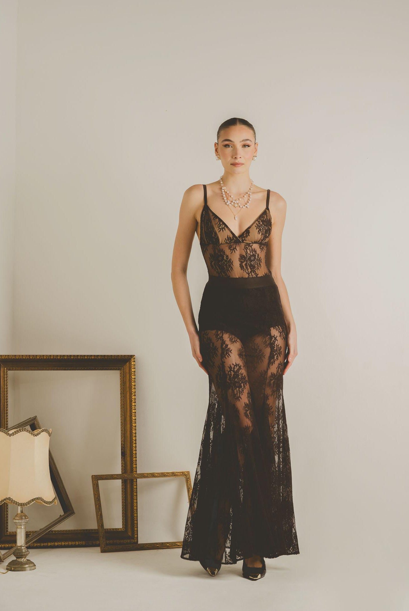 SANTAS Gonna lunga NUIT marrone da donna PV2628 MA SANTAS