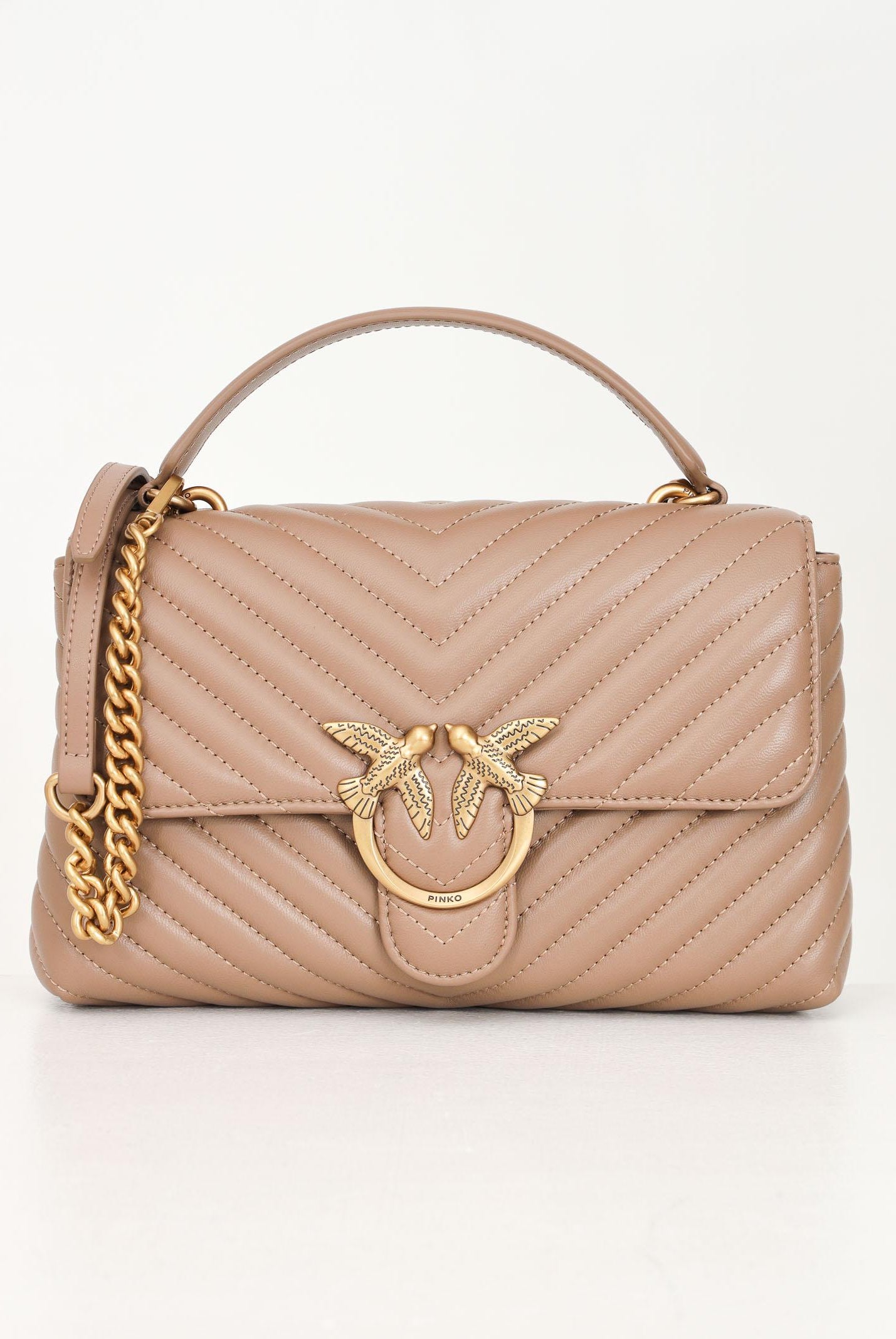 PINKO Borsa a mano Classic Love Bag Puff da donna in nappa trapuntata biscotto 100043A0GK D01Q PINKO