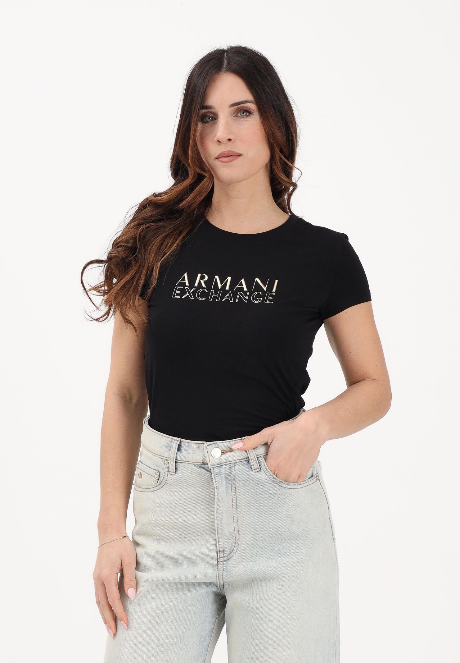 ARMANI EXCHANGE T-shirt a manica corta nera da donna con logo XW001837AF16294 UC001 ARMANI EXCHANGE