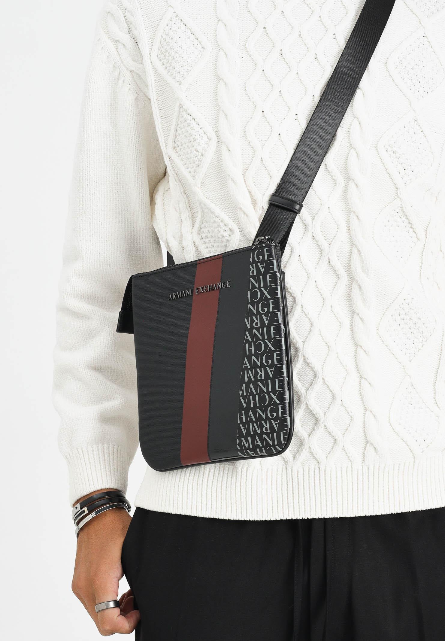 ARMANI EXCHANGE Borsello nero da uomo con motivo color block e logo XM000164AF11935 MC257 ARMANI EXCHANGE