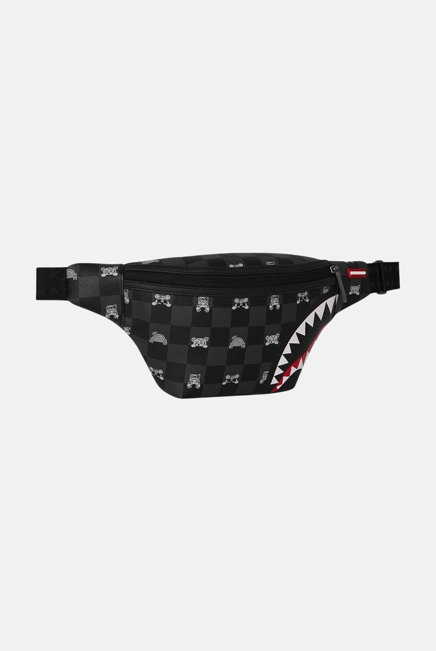 SPRAYGROUND Marsupio Gray Peeking Character Check Savvy nero da uomo 910B8912NSZ . SPRAYGROUND