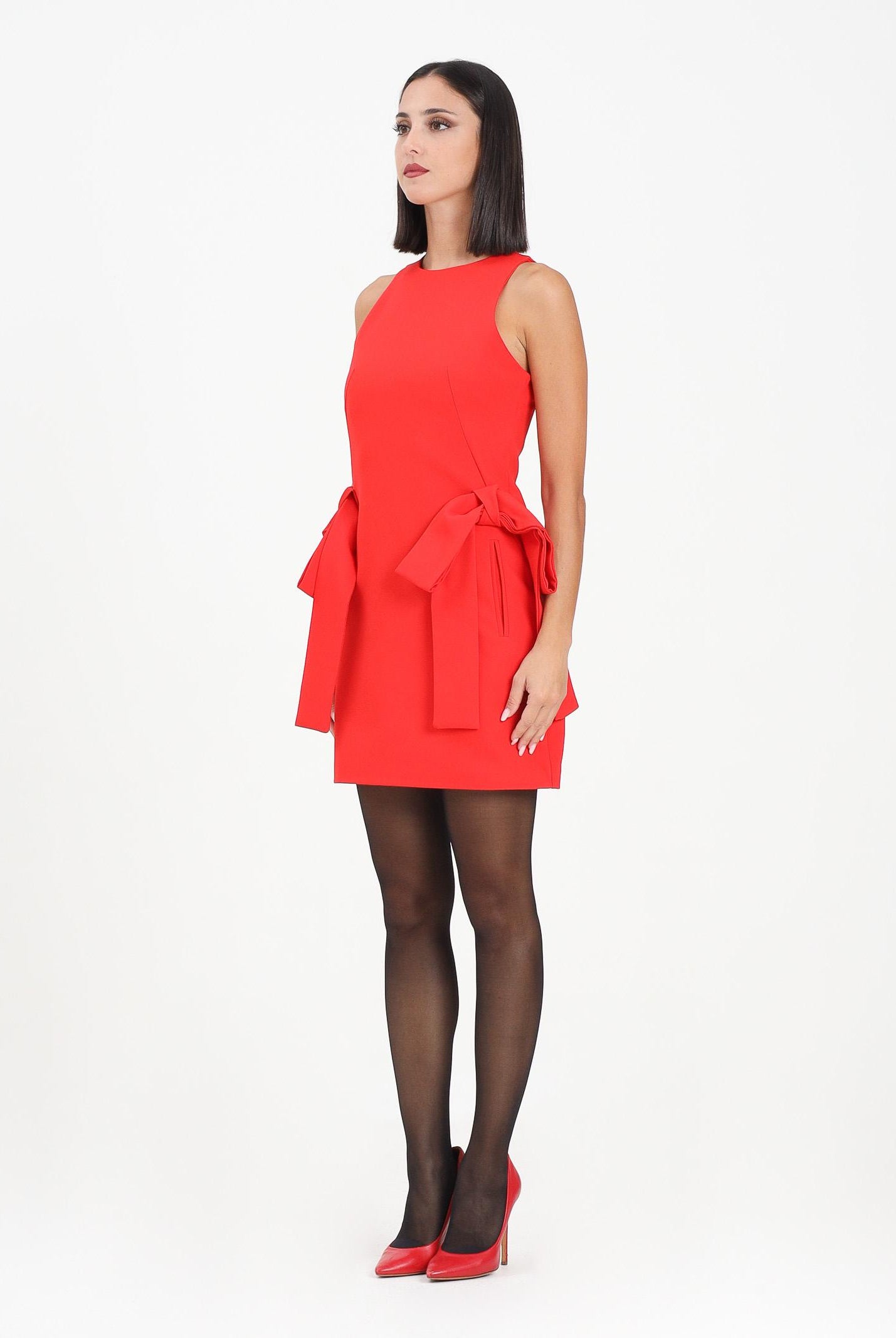 ODI ODI Abito corto Angi rosso da donna con maxi fiocchi ANGRI110W5 Z4 ODI ODI