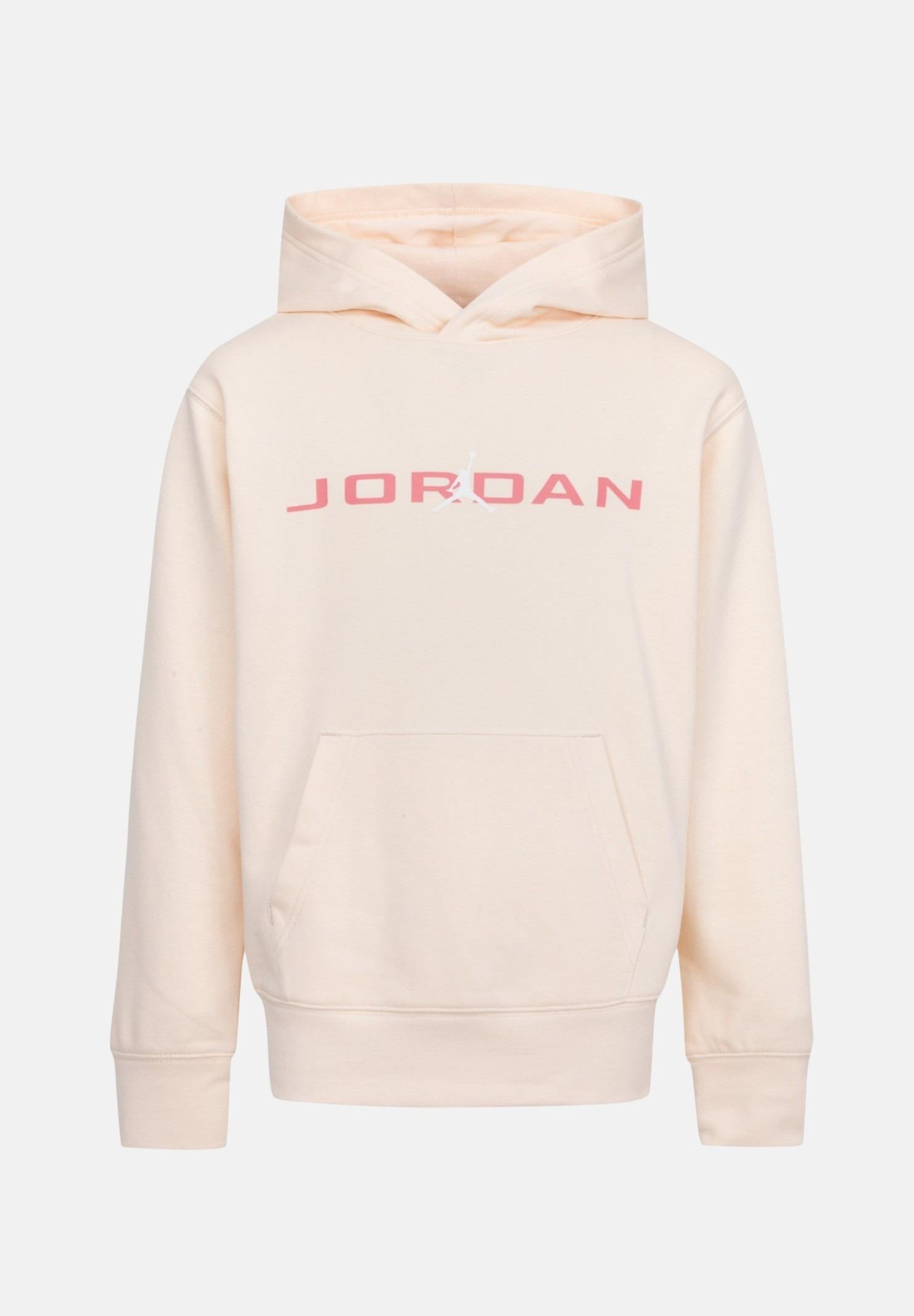 JORDAN Felpa con cappuccio Baseline French Terry panna per bambino e bambina 95D744 AAK JORDAN
