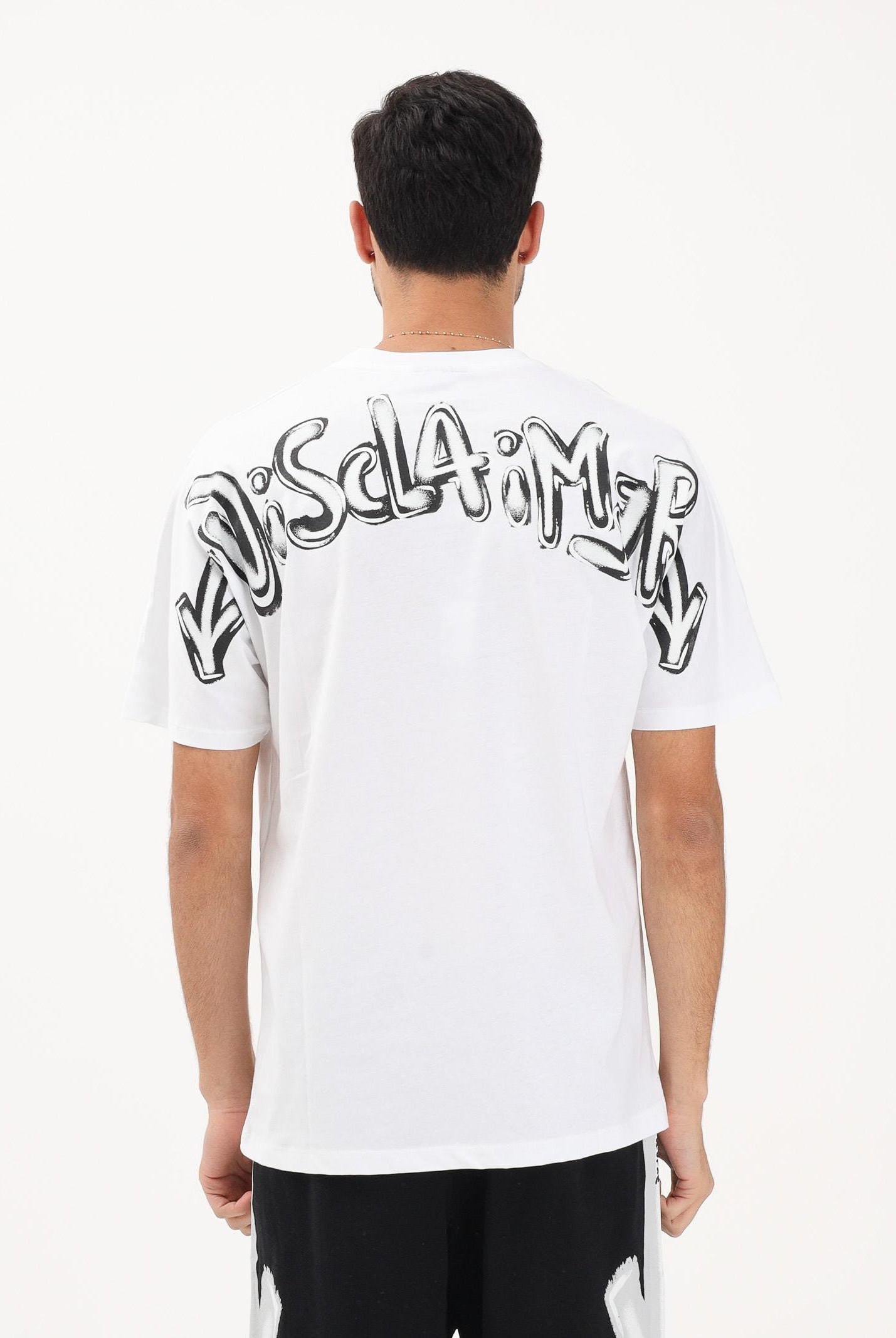 DISCLAIMER T-shirt a manica corta bianca da uomo con stampa logo 26EDS55401 BINE DISCLAIMER