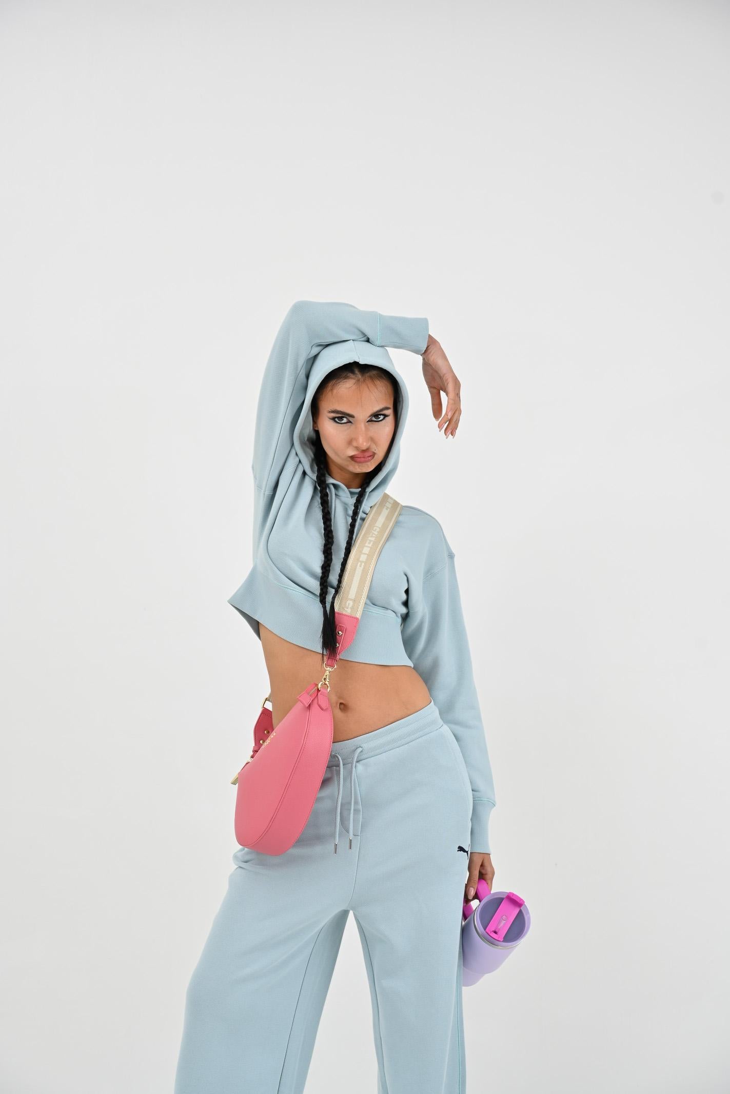 GAELLE Borsa a tracolla rosa da donna dalla silhouette asimmetrica GAACW02216 VI08 GAELLE