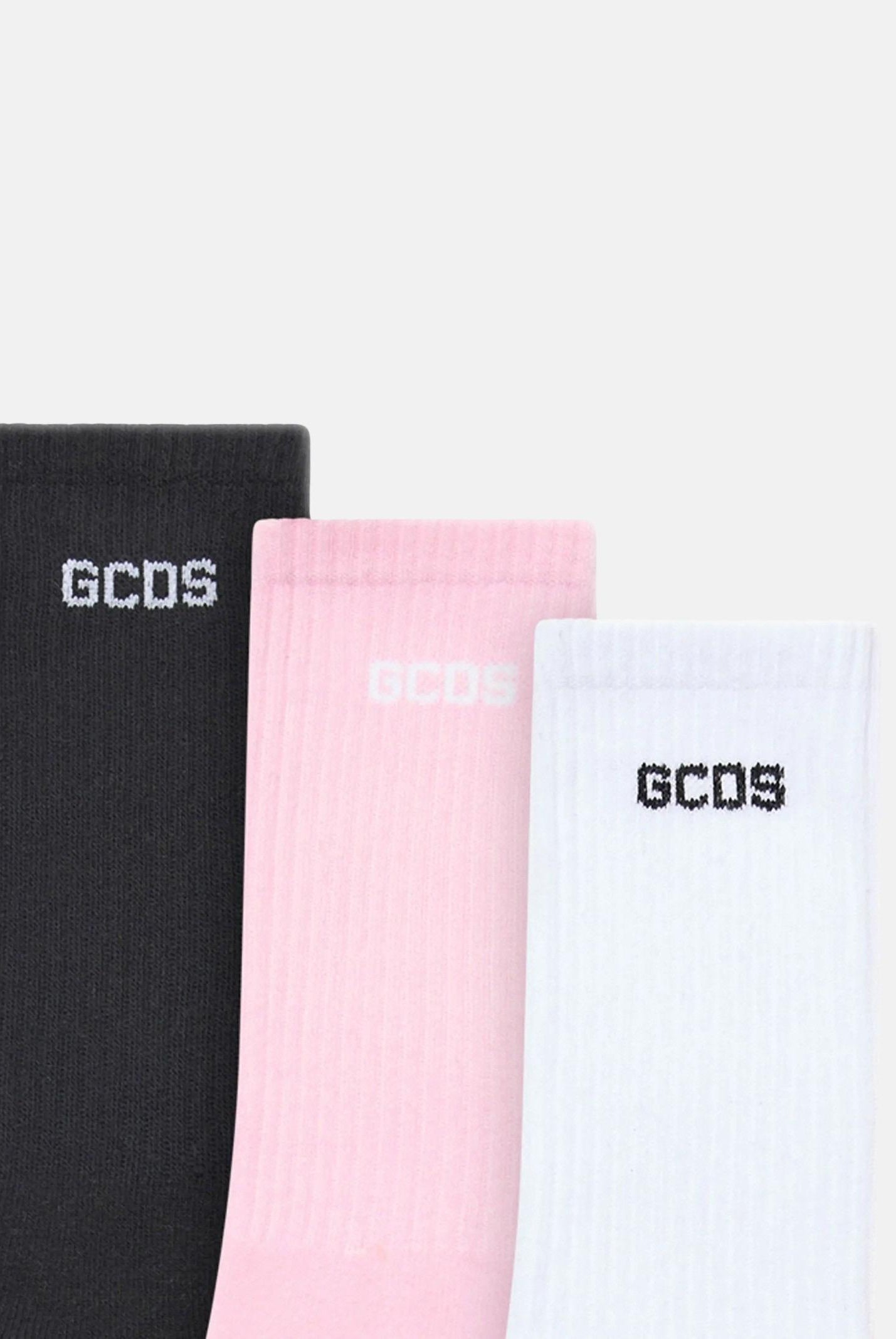 GCDS Calzini (3paia) multicolore da donna con logo A2EU3801UW4 09 GCDS