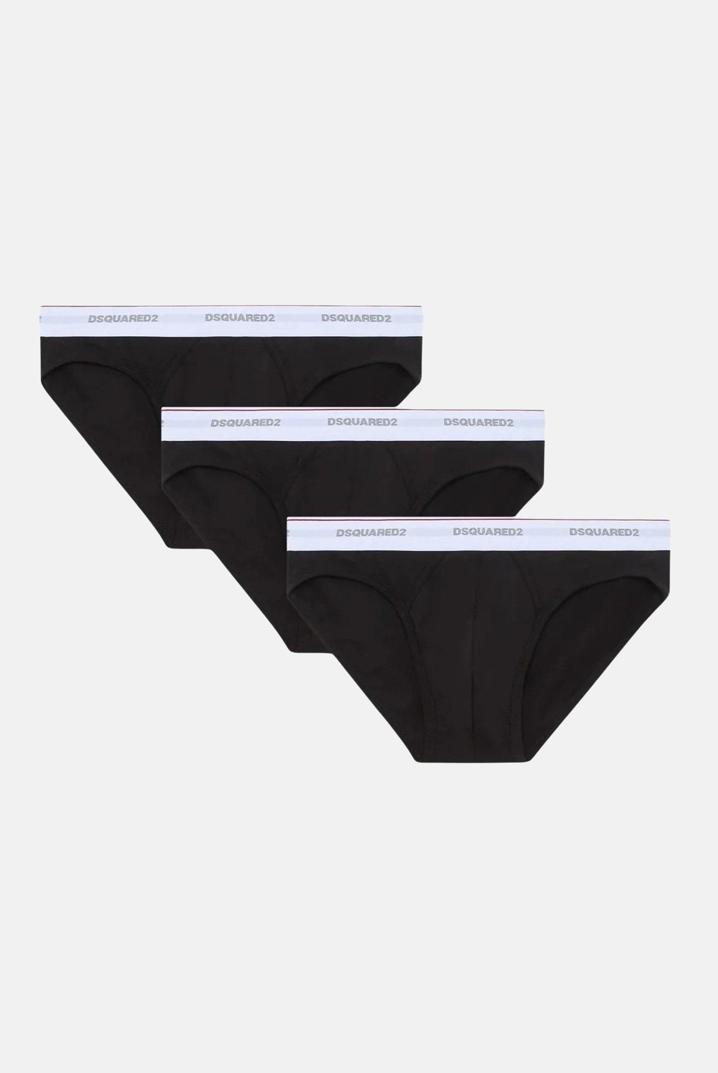 DSQUARED2 Slip (3pz) neri da uomo con fascia elastica logata DCX300060 001 DSQUARED2