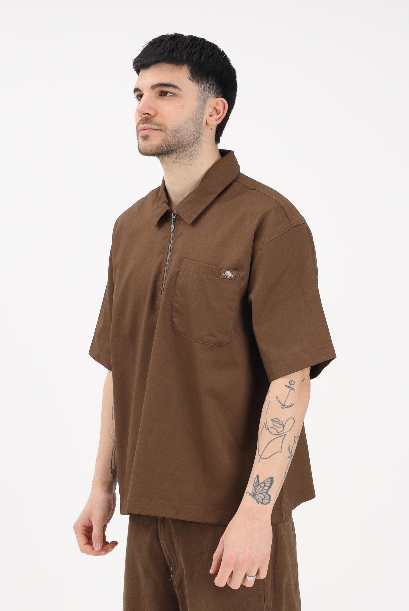 DICKIES Camicia a manica corta Cadiz marrone da uomo DK0A88PI0TB1 . DIckies