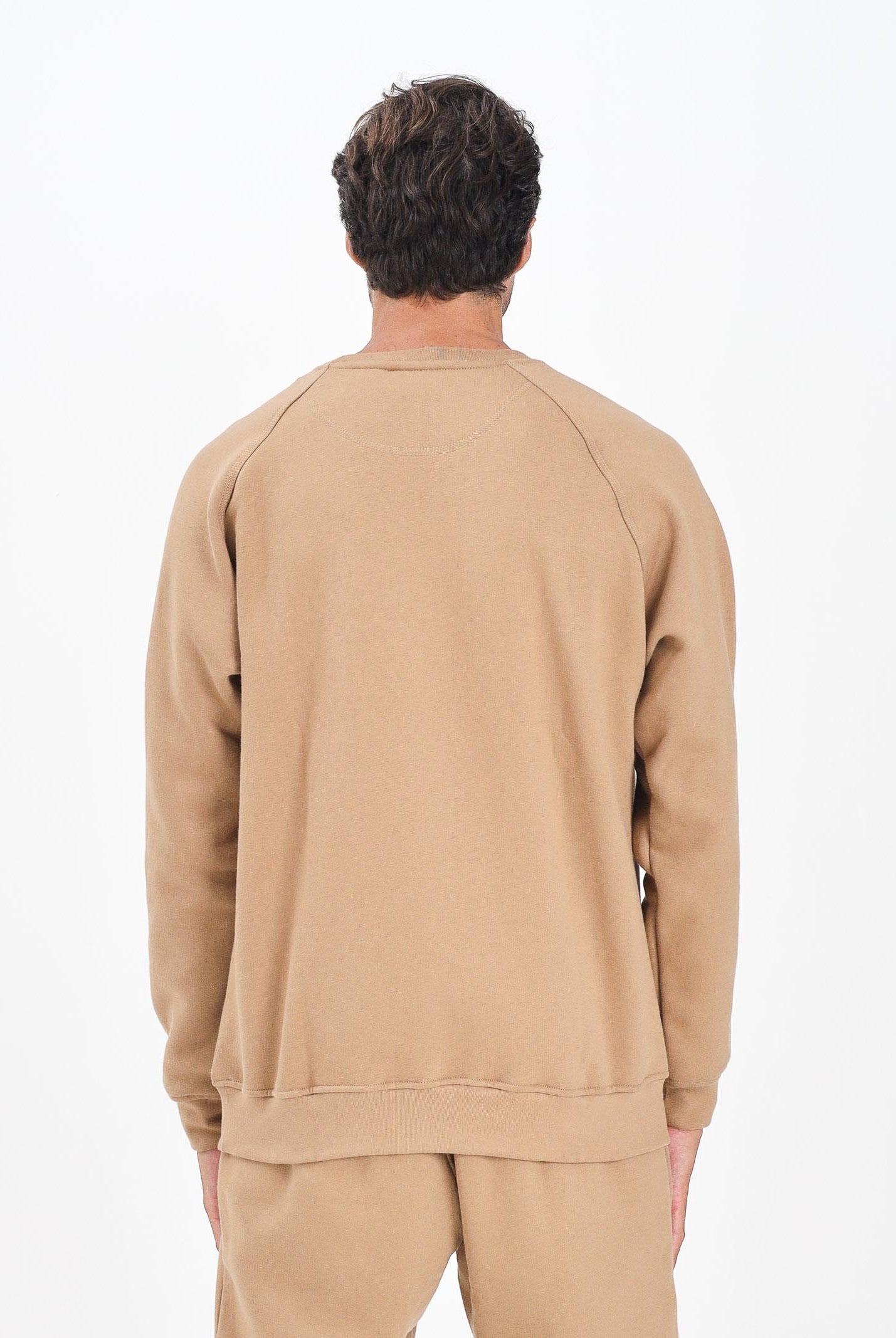 ADIDAS ORIGINALS Felpa girocollo Trefoil Essentials Crew beige da uomo JX2723 . ADIDAS ORIGINALS