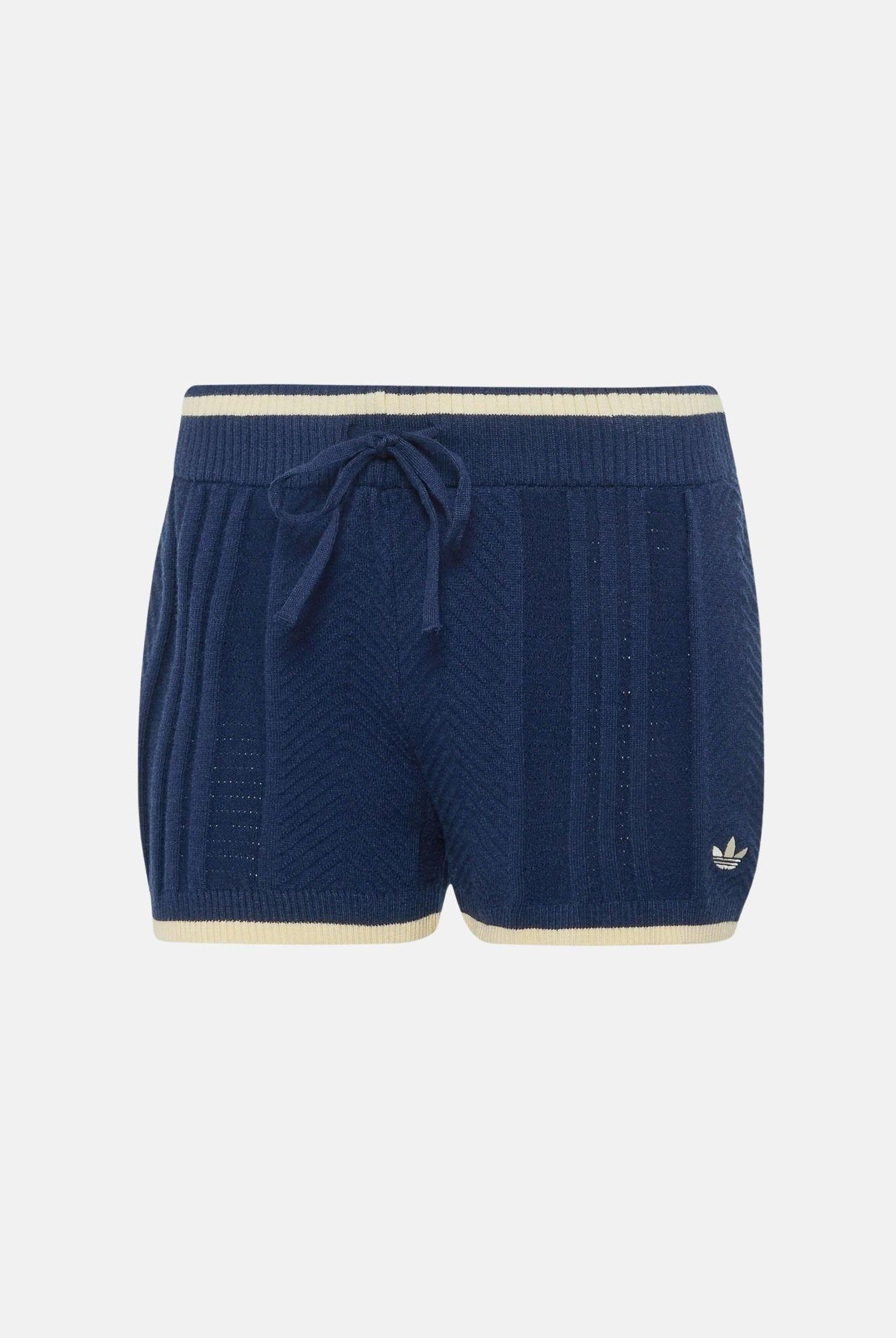 ADIDAS ORIGINALS Shorts Cable Knit Night Indigo blu notte donna KR7050 . ADIDAS ORIGINALS