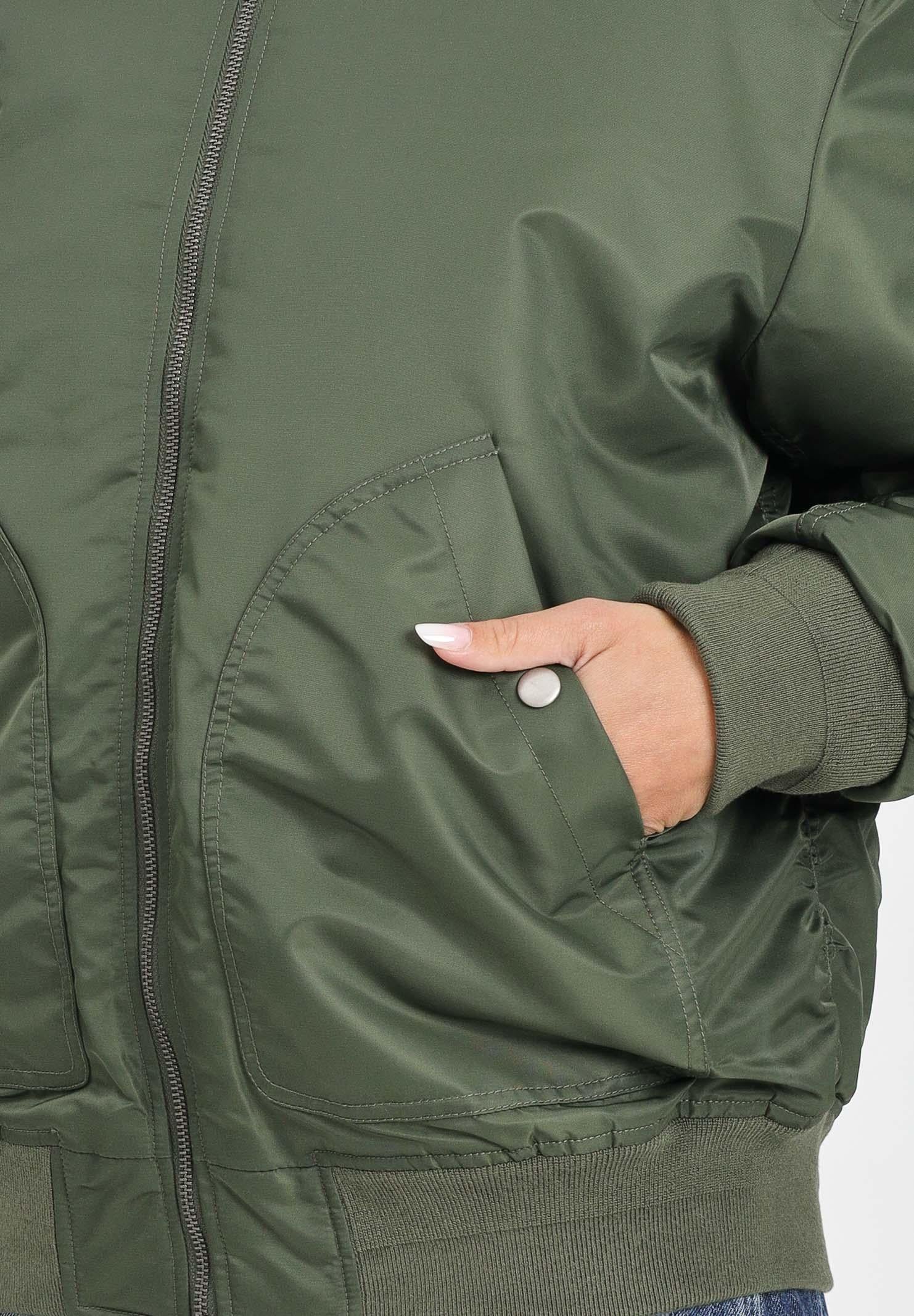 DIESEL Bomber verde militare per donna, ragazzi e bambini con maxi logo Oval Diesel J023980KAUX K513 DIESEL
