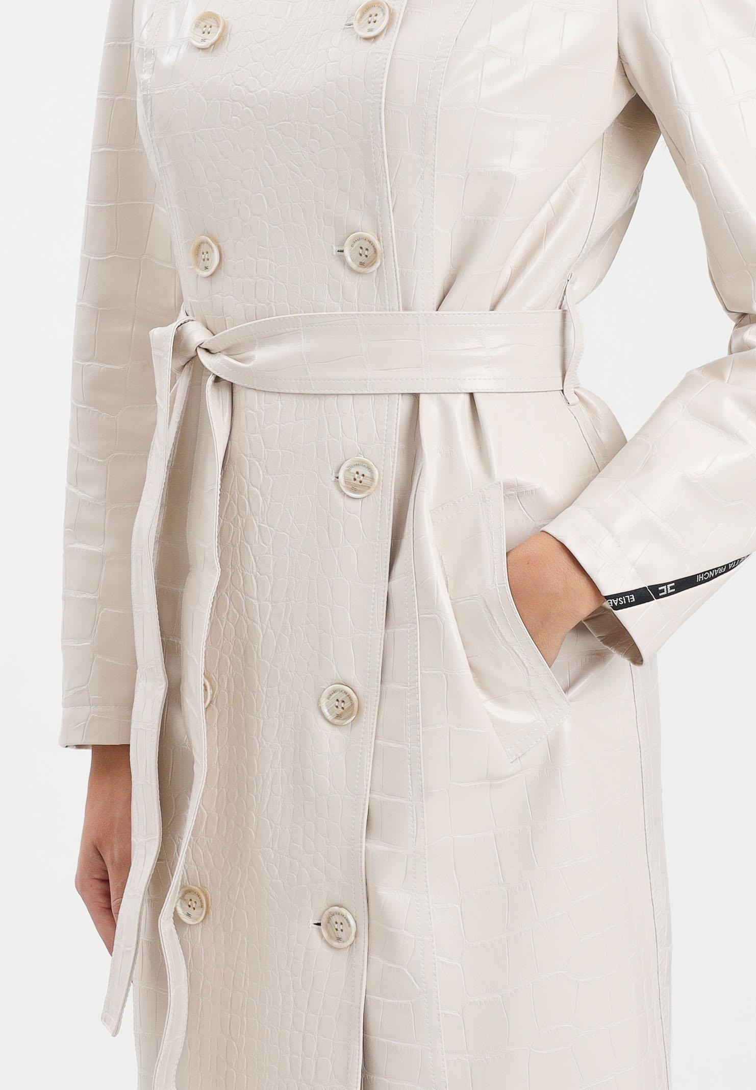 ELISABETTA FRANCHI Trench panna da donna con stampa cocco SP00358E2 DZ9 ELISABETTA FRANCHI