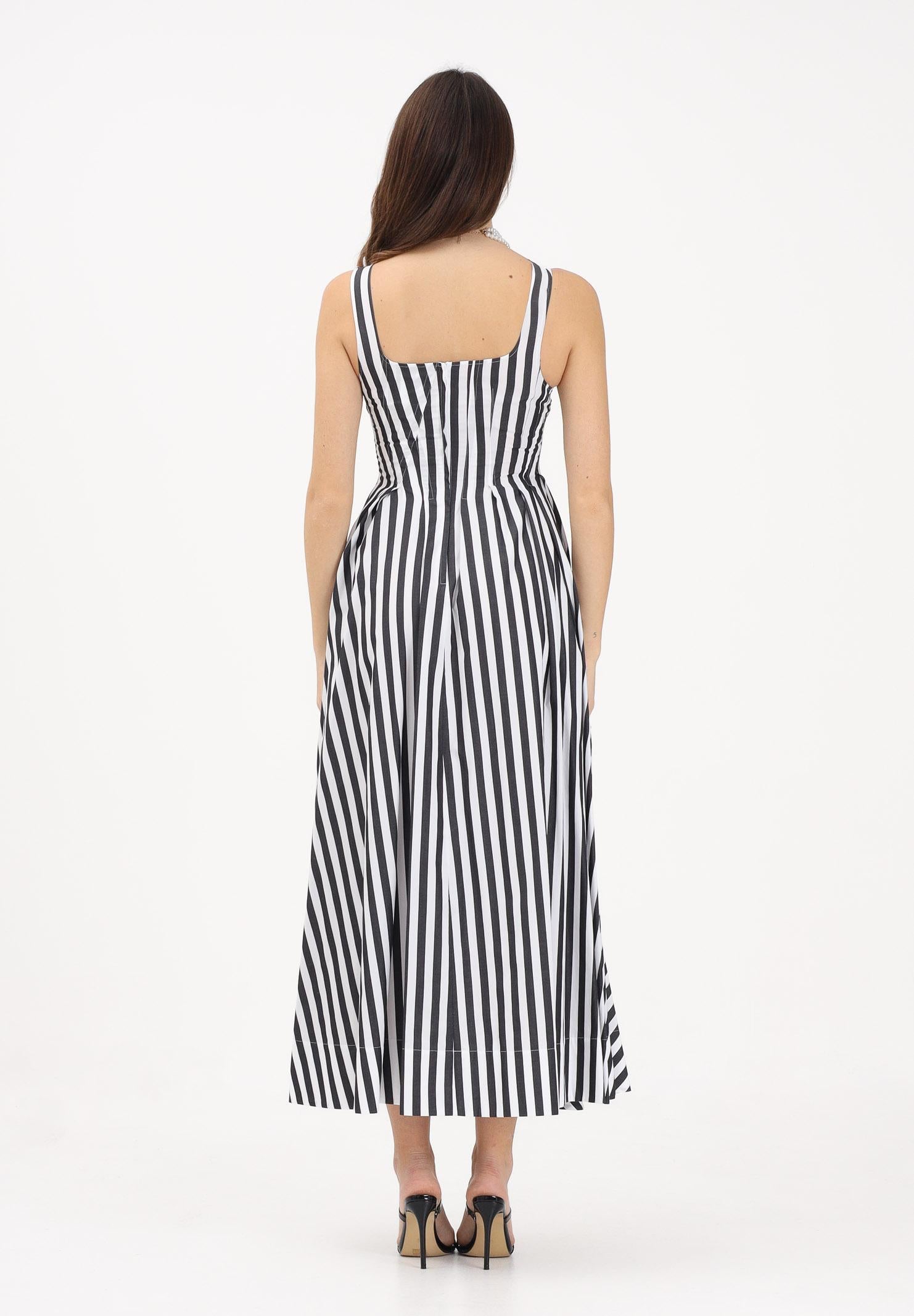 SPORTMAX Abito midi SPXFILMATO bianco e nero da donna con fantasia a righe 2612221112600 004 SPORTMAX