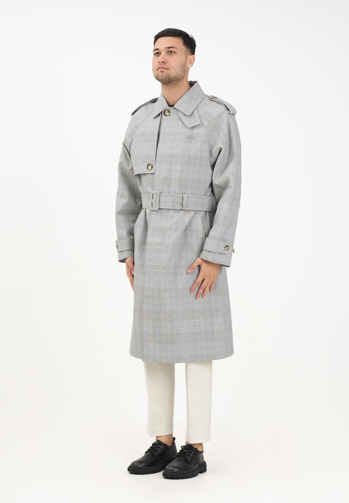 LACOSTE Trench a quadri bianco, nero e verde da uomo BH5521 6PK LACOSTE