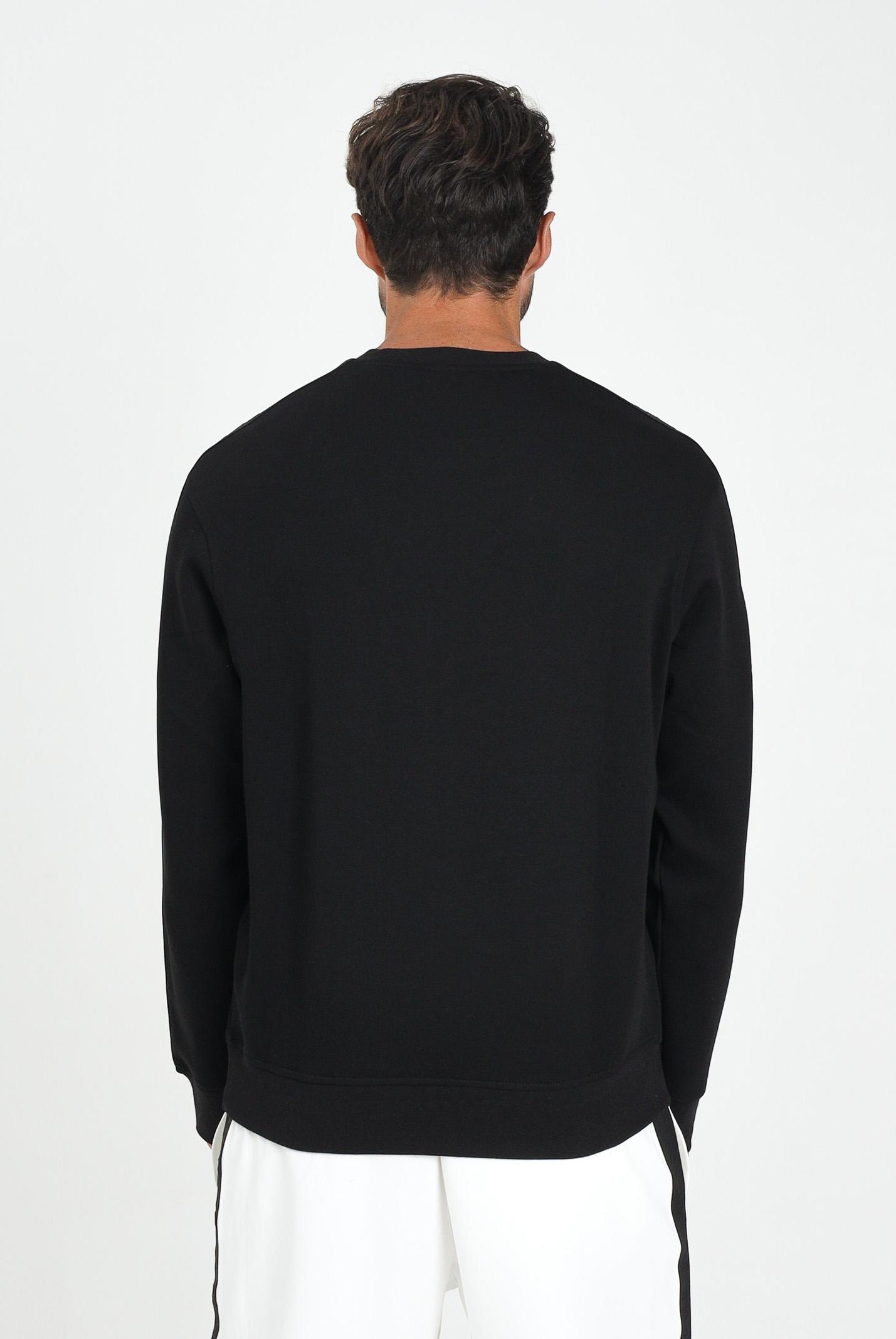 ARMANI EXCHANGE Felpa girocollo nera da uomo impreziosita da bande laterali logate XM001296AF10818 UC001 ARMANI EXCHANGE