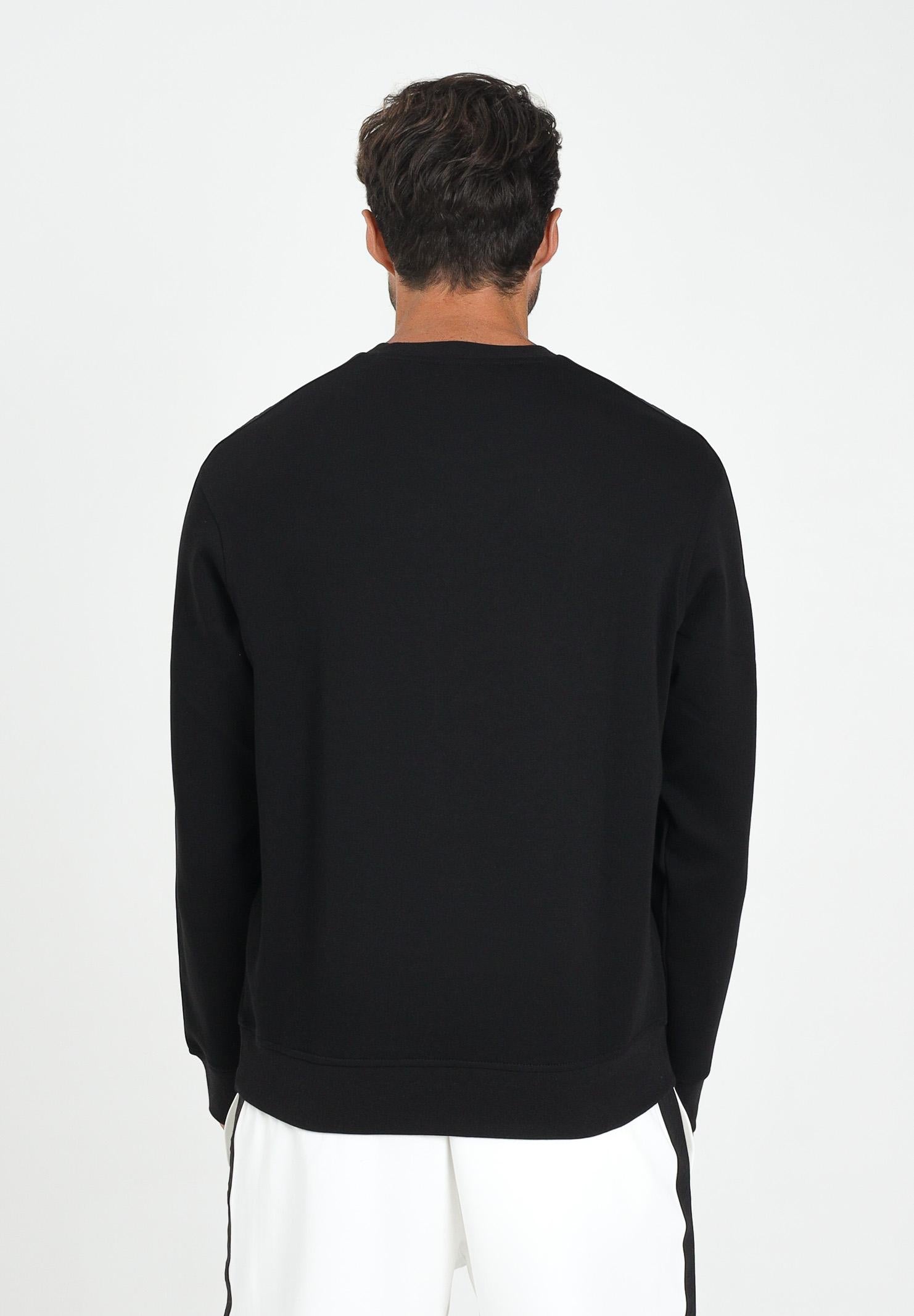 ARMANI EXCHANGE Felpa girocollo nera da uomo impreziosita da bande laterali logate XM001296AF10818 UC001 ARMANI EXCHANGE