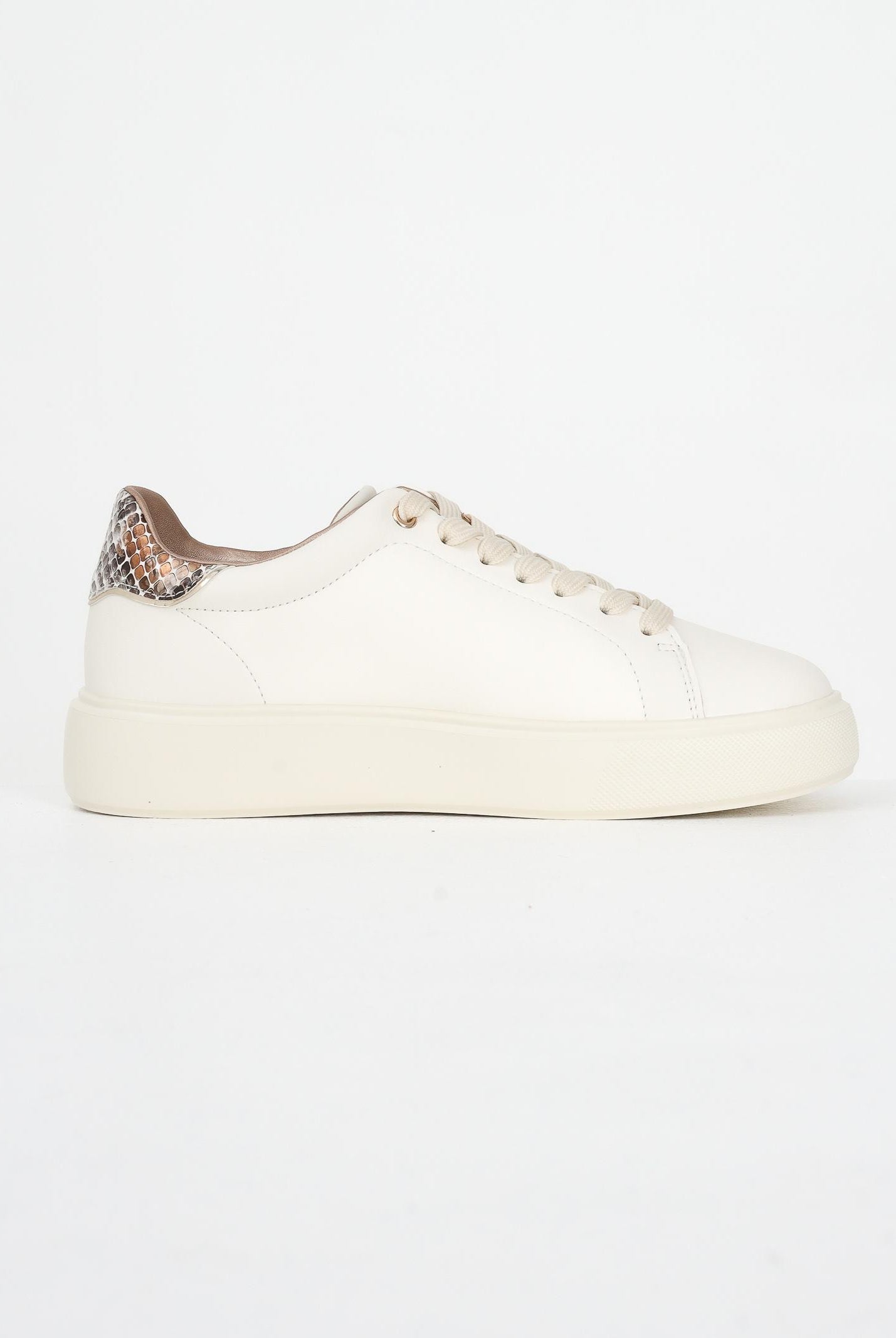 BLAUER Sneakers panna da donna con logo e inserto pitonato F5VENUS01PYT CREPYT BLAUER