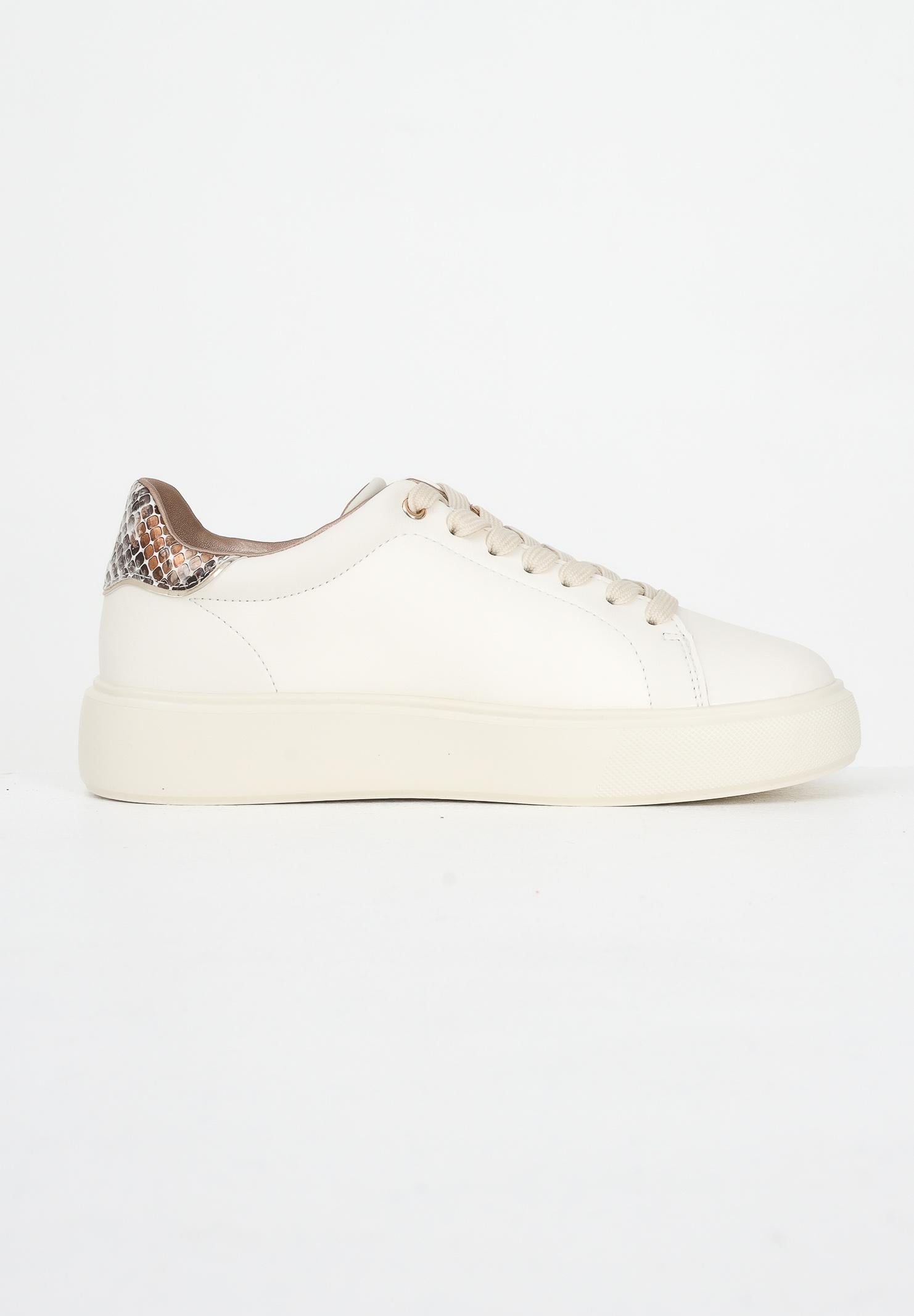 BLAUER Sneakers panna da donna con logo e inserto pitonato F5VENUS01PYT CREPYT BLAUER