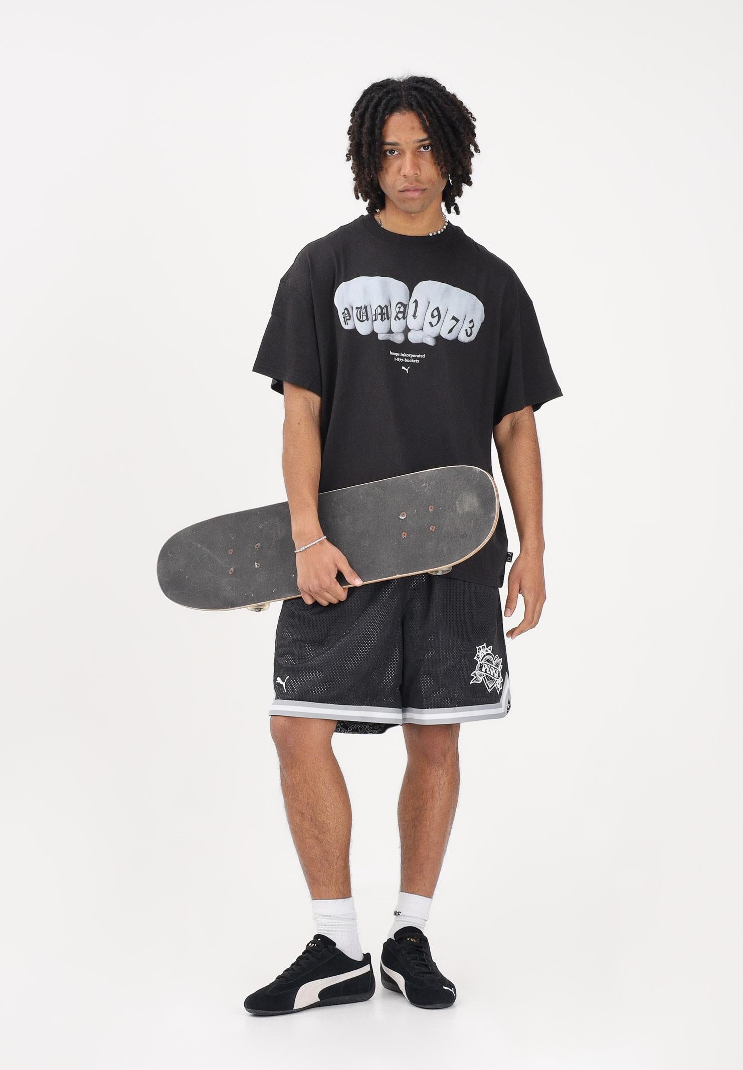 PUMA Shorts sportivo Swish and Ink nero da uomo 634657 01 PUMA