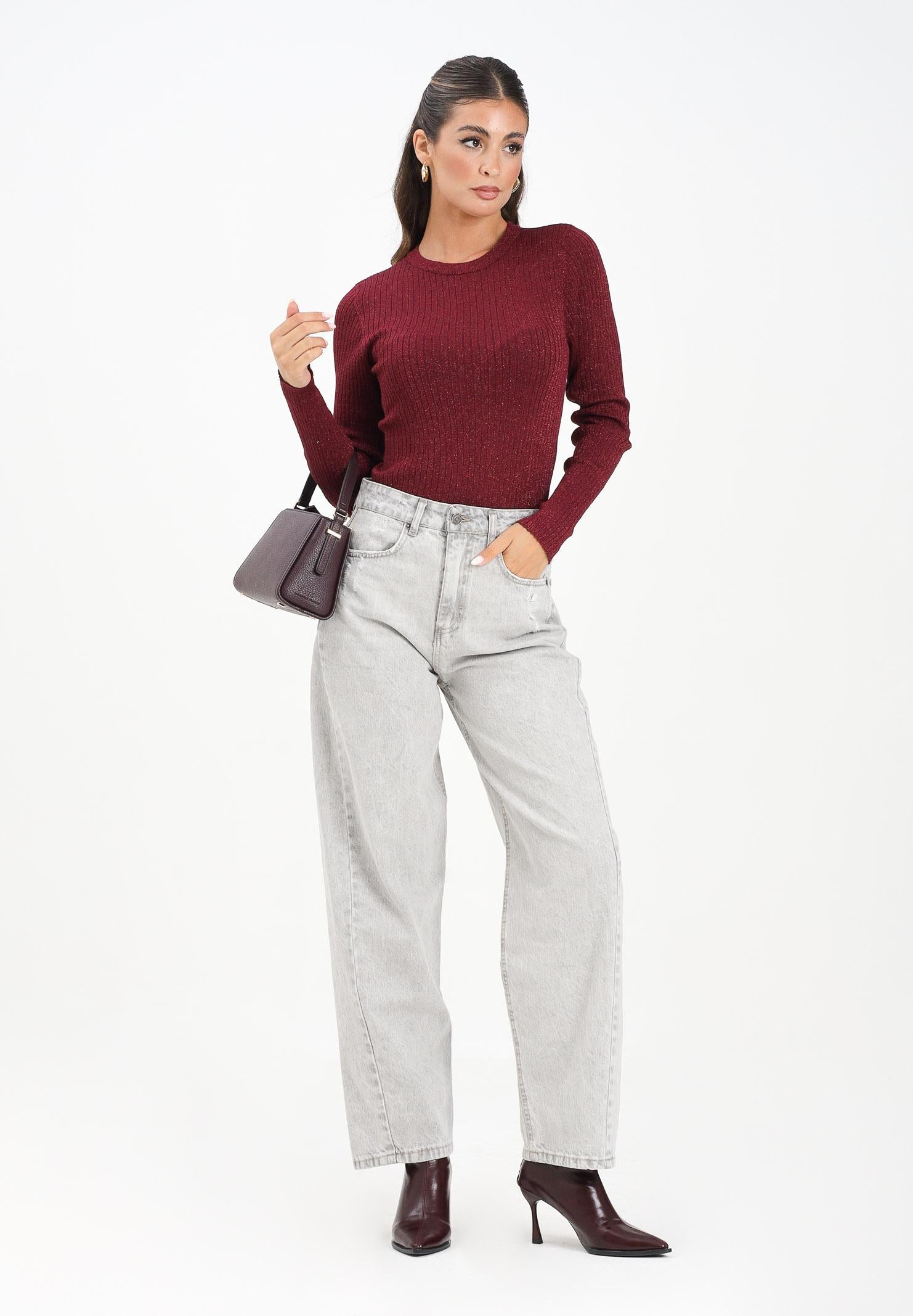 VICOLO Jeans Phoebe da donna in denim grigio chiaro dal lavaggio vintage DF5139 VU VICOLO