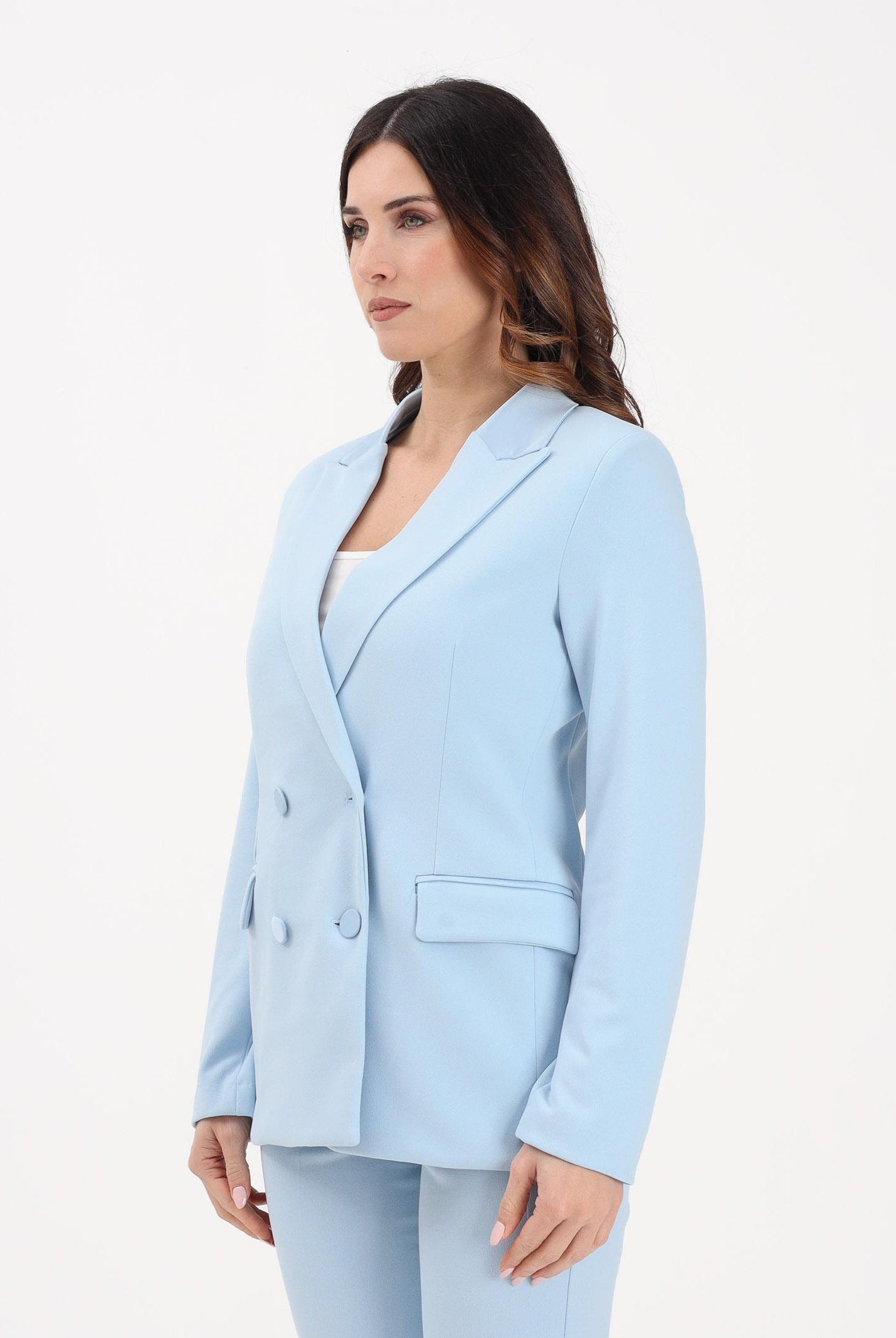 VICOLO Giacca doppiopetto azzurra da donna TAB0031 ABU80 VICOLO