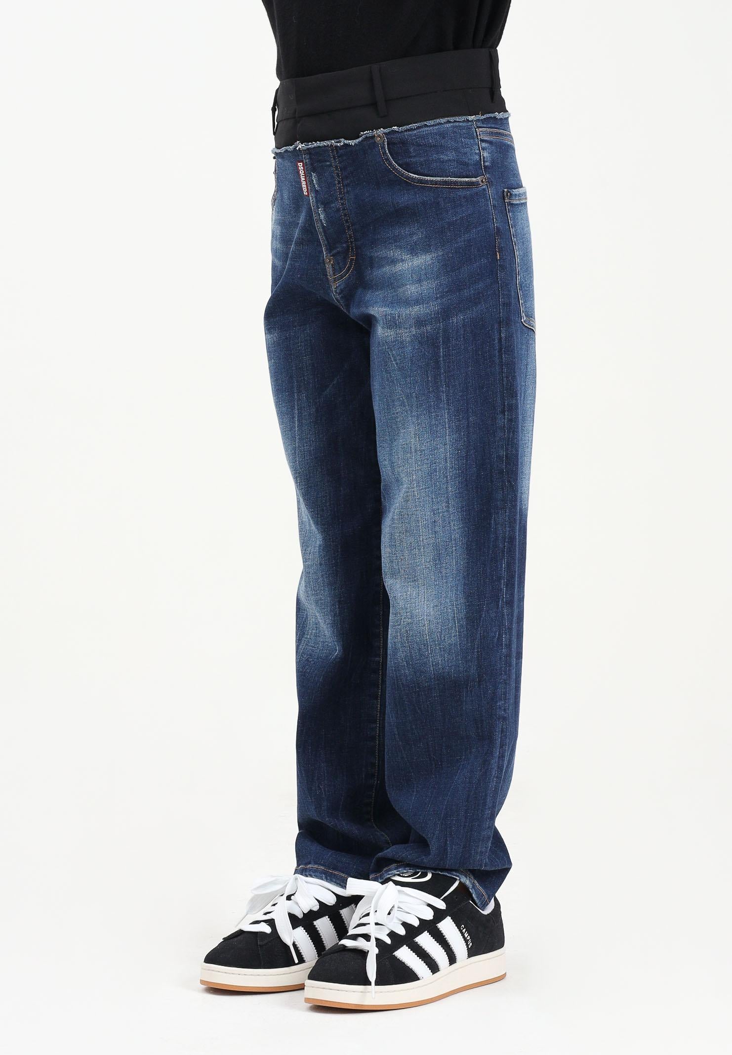 DSQUARED2 Jeans double-fabric in denim blu per donna, ragazzi e bambini DQ3036D0AEZ DQ01 DSQUARED2