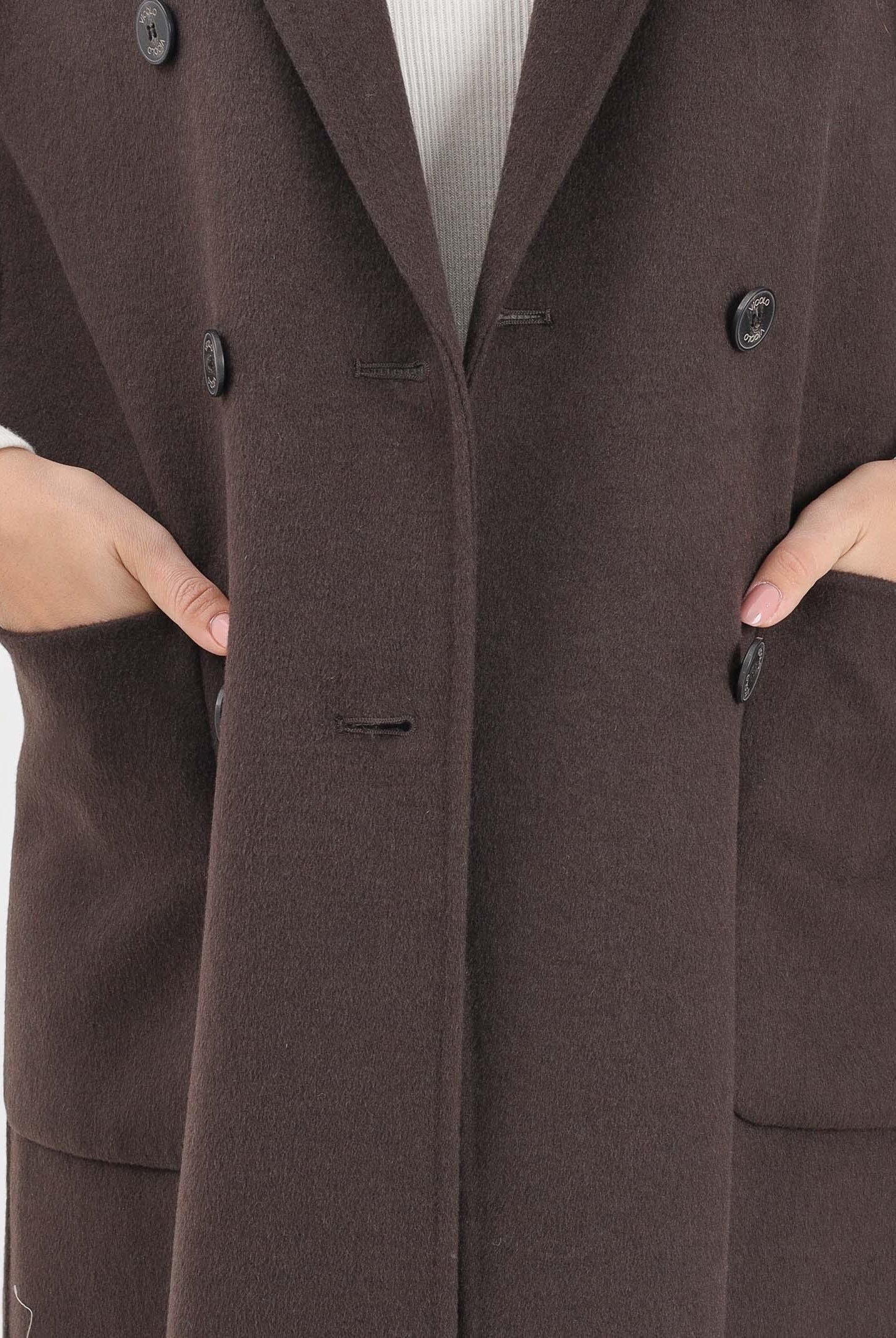 VICOLO Cappotto lungo marrone da donna TF0001 FU69 VICOLO