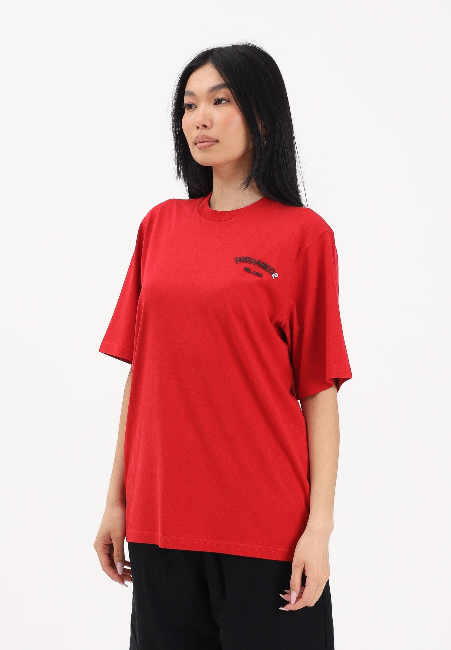 DSQUARED2 T-shirt a manica corta rossa per donna, ragazzi e bambini con logo DQ3169D0AAP DQ401 DSQUARED2