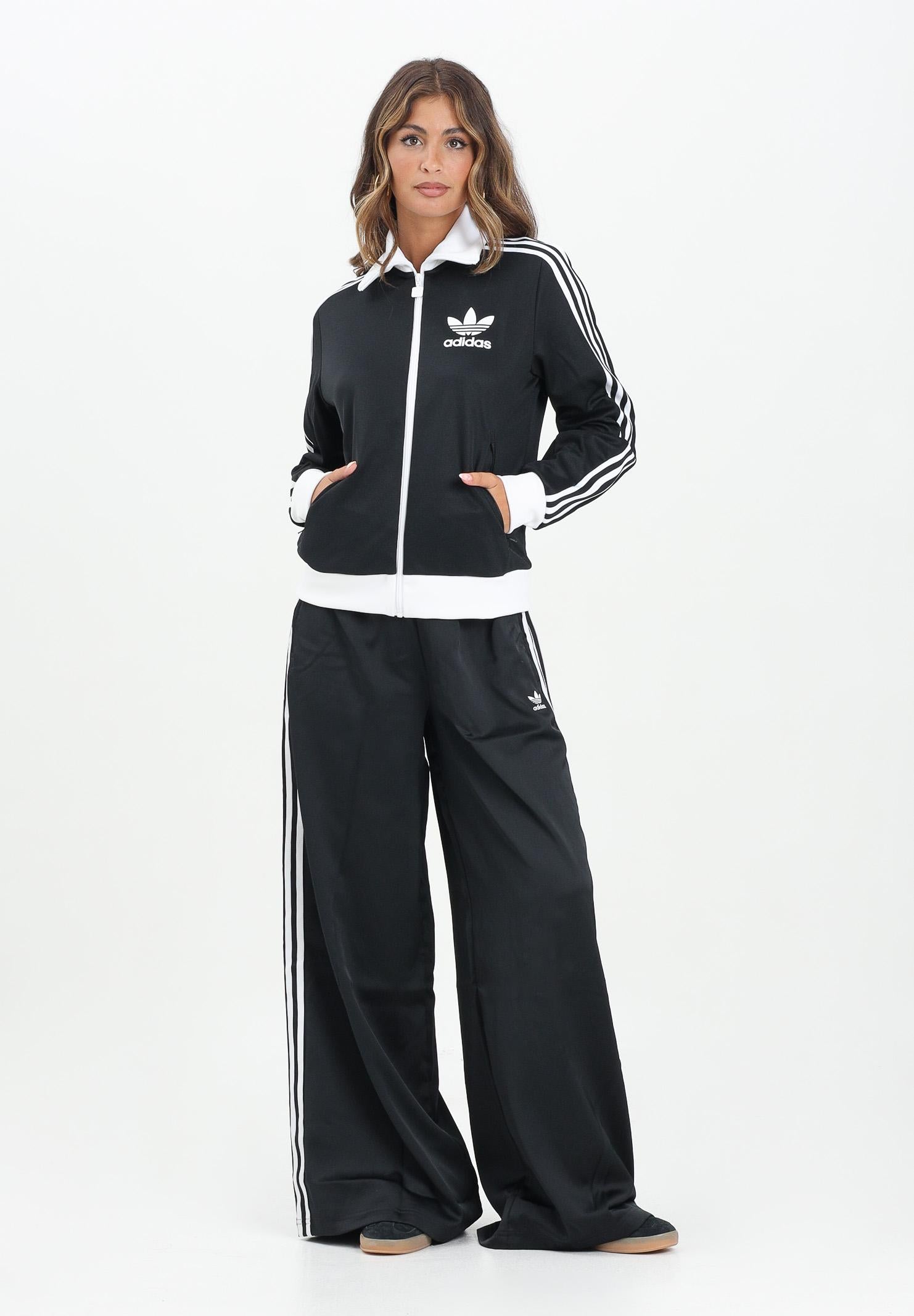 ADIDAS ORIGINALS Pantalone sportivo Adicolor Satin Wide Leg nero da donna IU2520 ADIDAS ORIGINALS