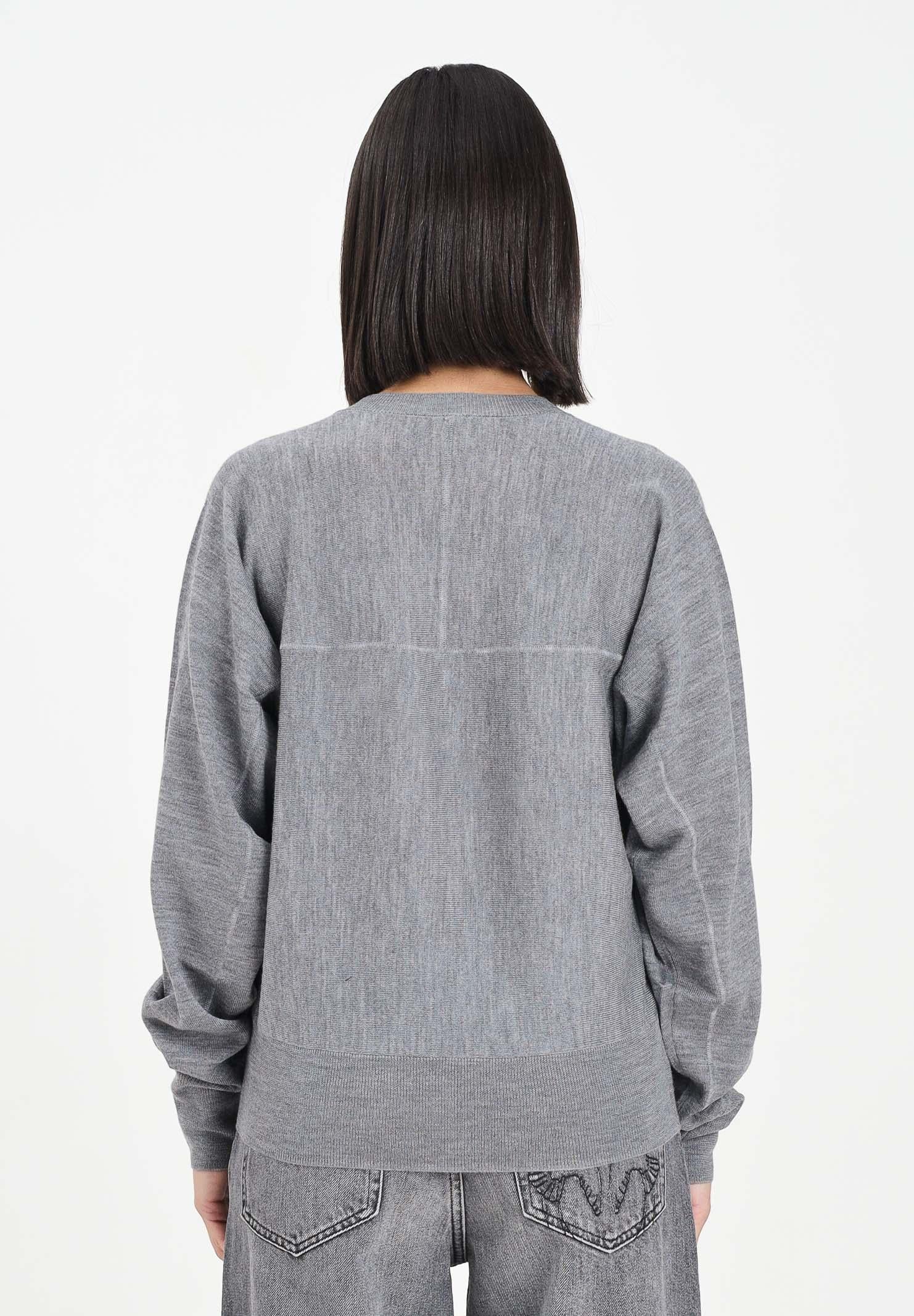 PINKO Maglioncino girocollo grigio da donna con logo Love Birds 105417A18M II2 PINKO