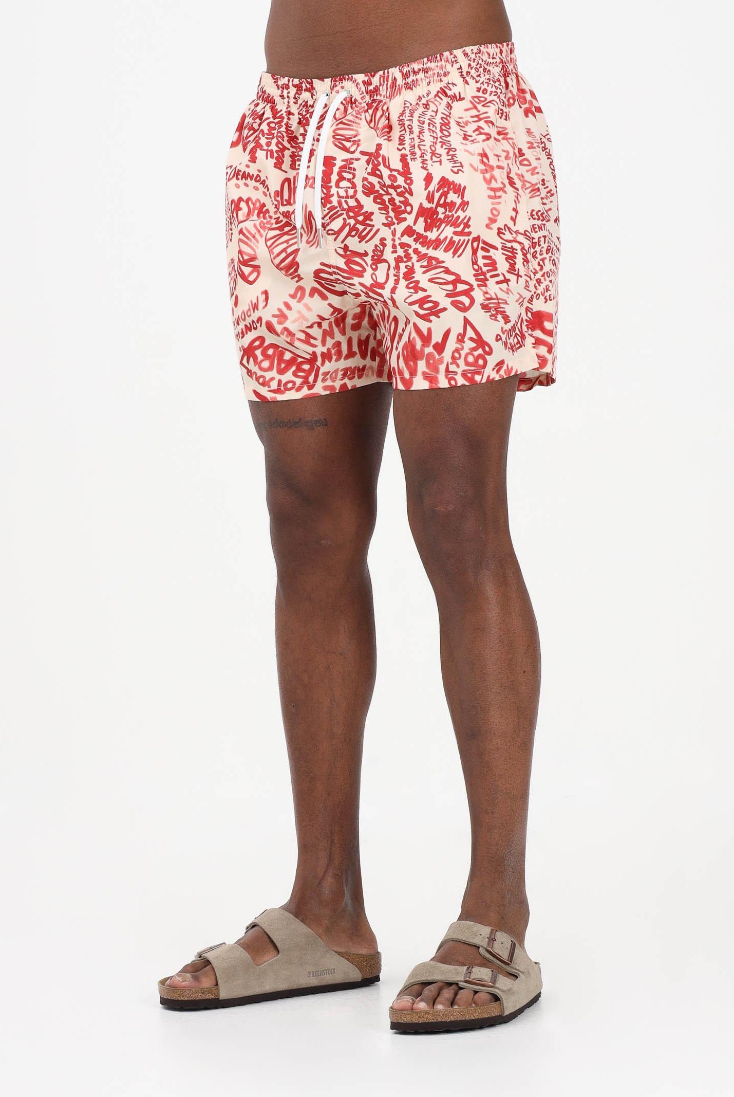 DSQUARED2 Shorts mare panna da uomo con stampa grafica all-over D7B626830 159 DSQUARED2