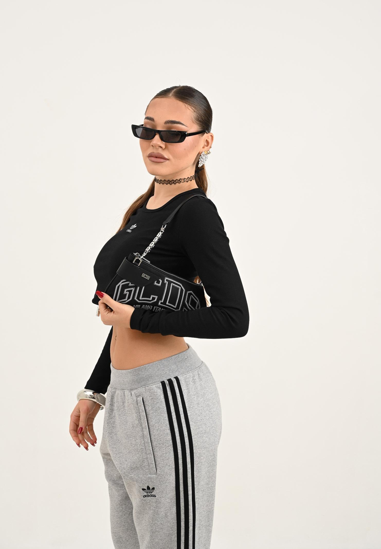 ADIDAS ORIGINALS Top sportivo Essentials Ribbed Crop nero da donna IW5725 ADIDAS ORIGINALS